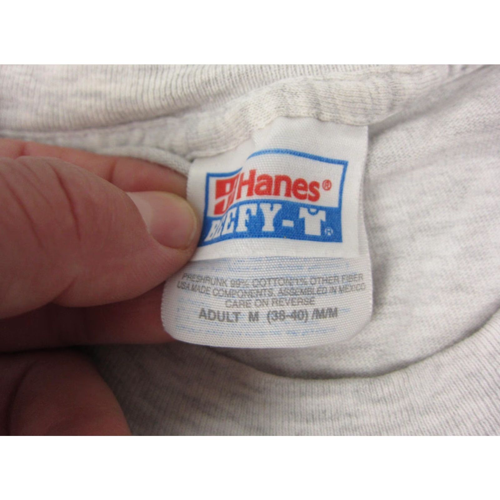 Hanes VINTAGE Hanes Shirt Adult Medium Gray 80s 90s School Classic Carrots Made in USA Mens T-Shirt Crew Neck Short Sleeve Size US M / EU 48-50 / 2 - 5 Thumbnail