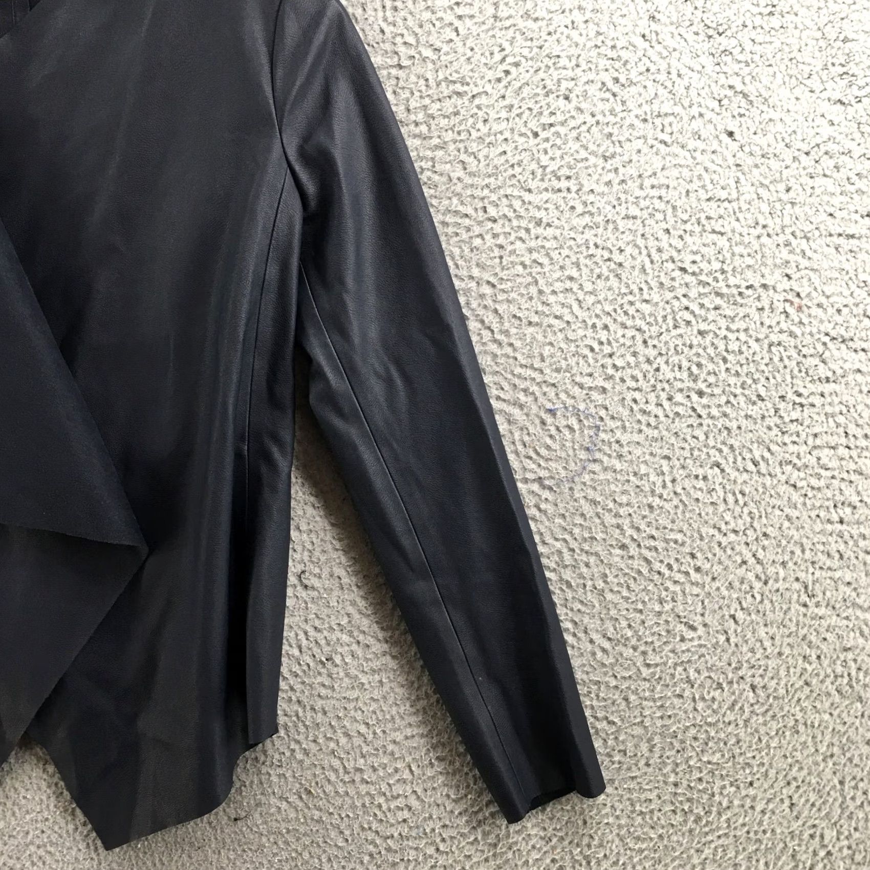 Zara Zara Basic Faux Leather Jacket Womens Small Black Open Style Long Sleeve Casual Size S / US 4 / IT 40 - 4 Thumbnail