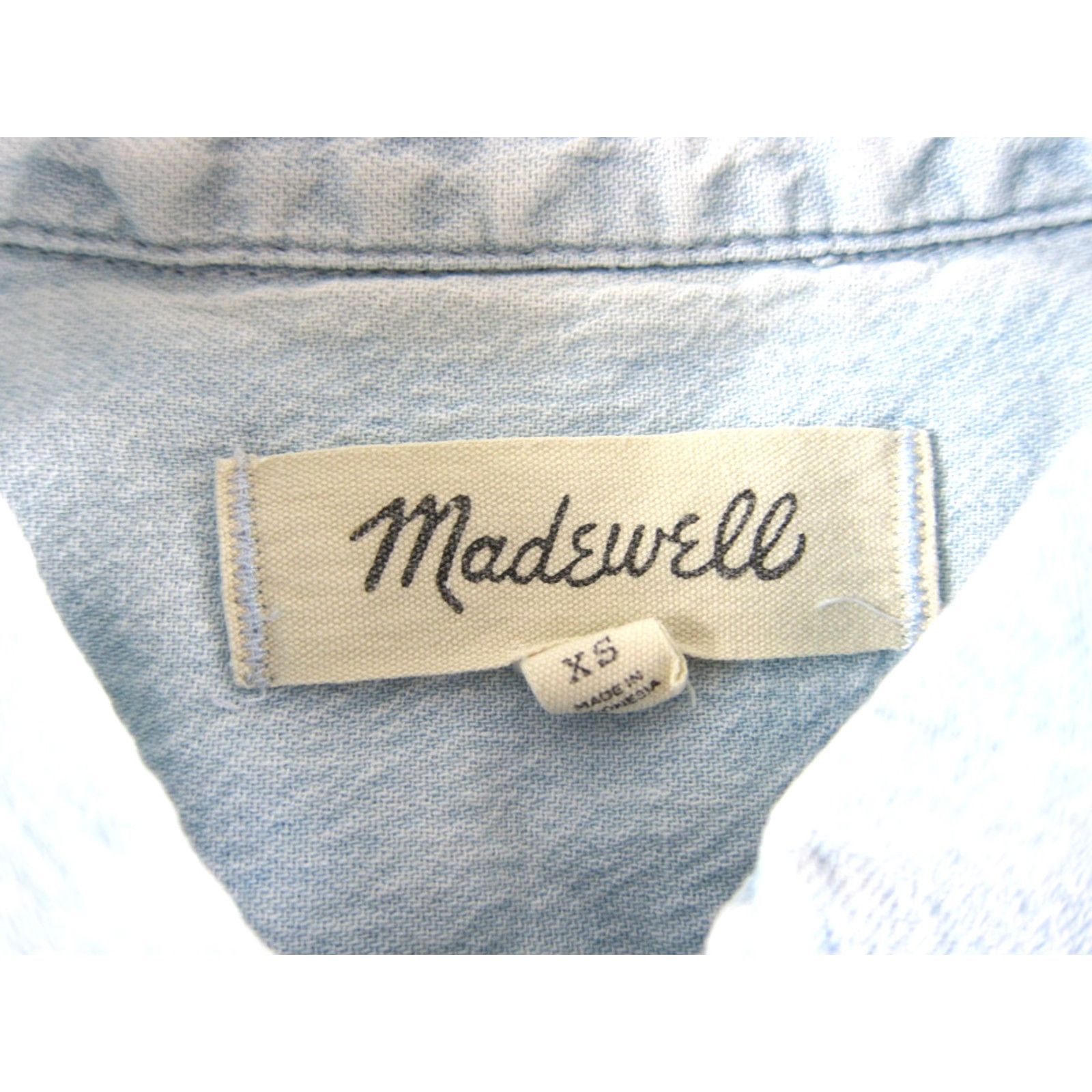 Madewell Madewell Shirt Denim Button-Up Collared Long Sleeve Cotton 100% XS Blue Womens Size XS / US 0-2 / IT 36-38 - 3 Thumbnail