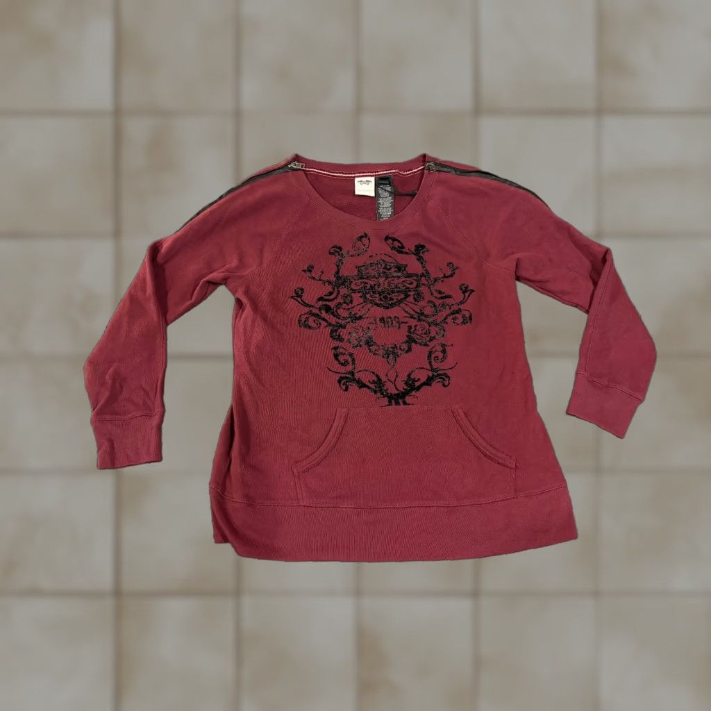 Harley Davidson Harley-Davidson Sweatshirt Womens XL Red Long Sleeve Crewneck Casual Bike Logo Pullover Regular Fit Size XL / US 12-14 / IT 48-50 - 1 Thumbnail