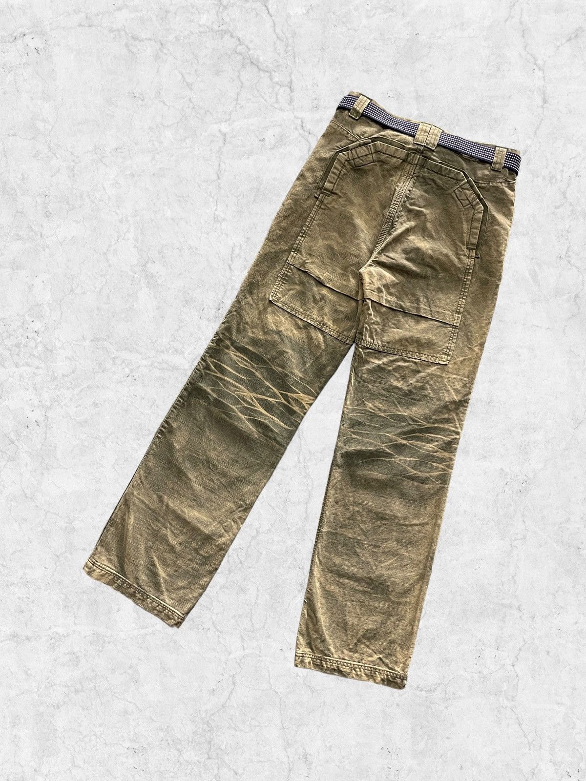 Vintage Vintage 3.Q.L Double Knee Cargo Faded With Shashiko Belt Size US 28 / EU 44 - 10 Thumbnail