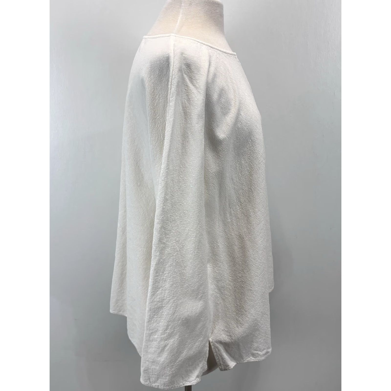 M.M.LaFleur MM.LaFleur Linen Blend Tunic Top Shirt XL White Lagenlook Long Sleeve Womens Size XL / US 12-14 / IT 48-50 - 4 Thumbnail