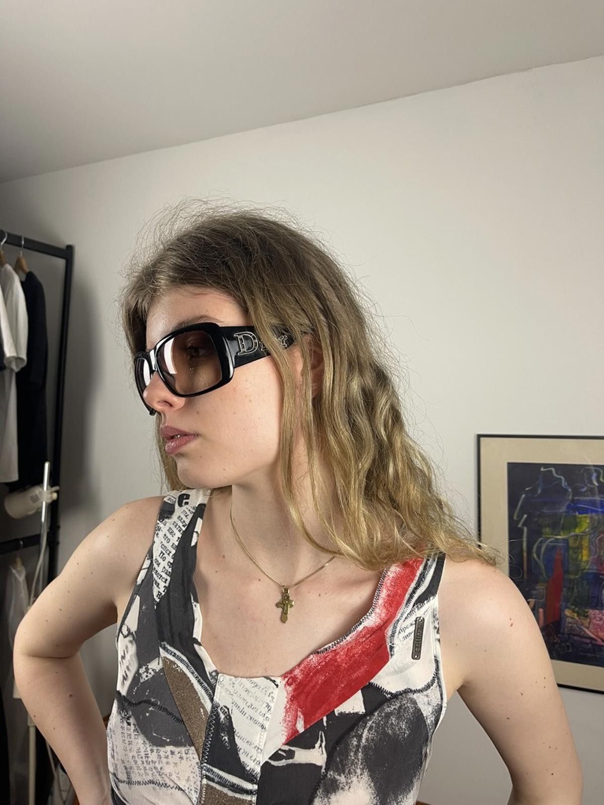 Dior Dior - Oversized Black Sunglasses with Logo Detail Size ONE SIZE - 3 Thumbnail