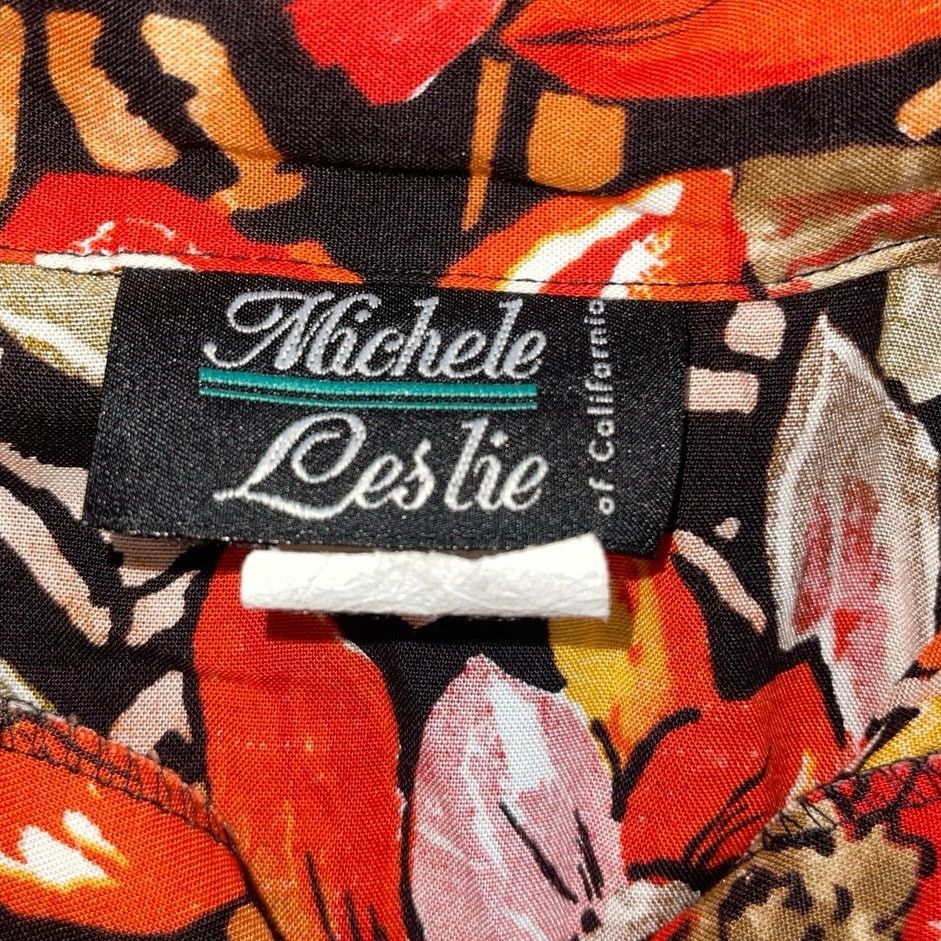 Other VTG Michele Leslie Floral Button Shirt Medium Hawaiian Beach Size M / US 6-8 / IT 42-44 - 4 Thumbnail