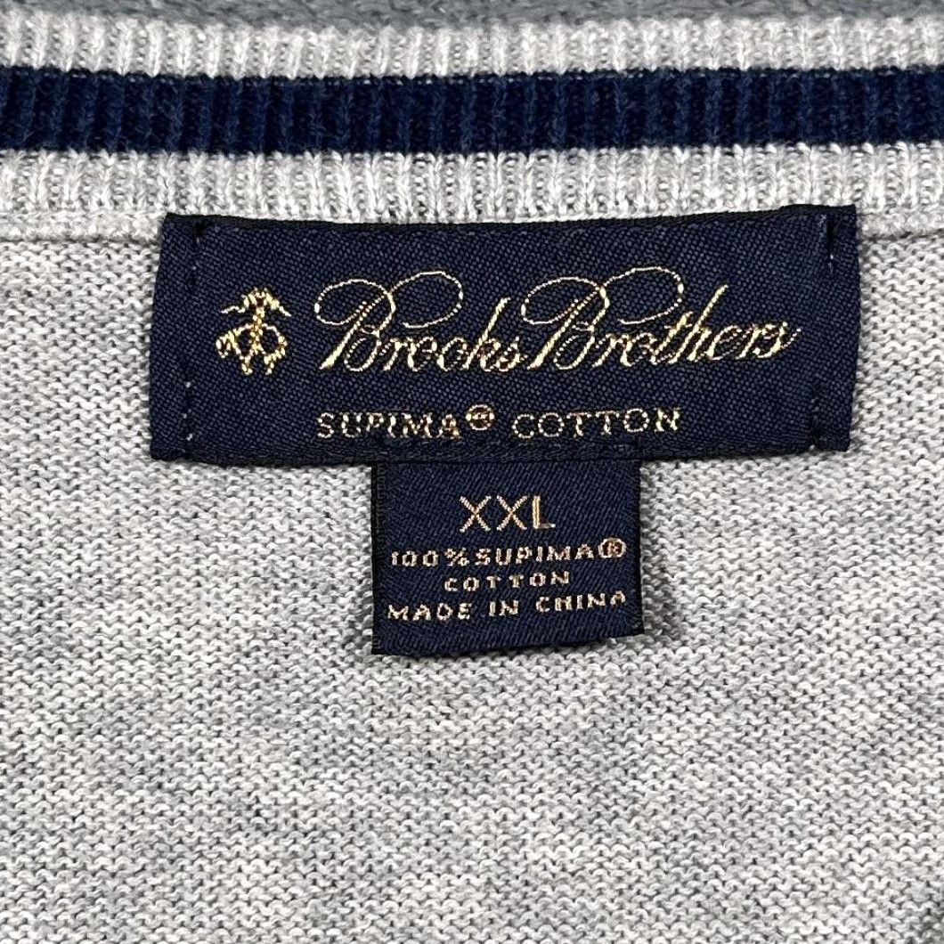 Brooks Brothers Brooks Brothers Mens Sweater Vest 2XL Knit Cotton V-Neck Classic Sleeveless Preppy Gray Size US XXL / EU 58 / 5 - 6 Thumbnail
