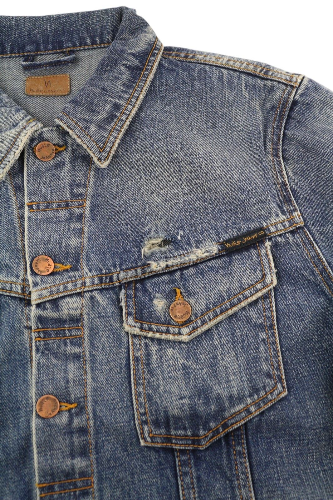 BILLY L Shimmering Indigo Button Washed Distress 85899