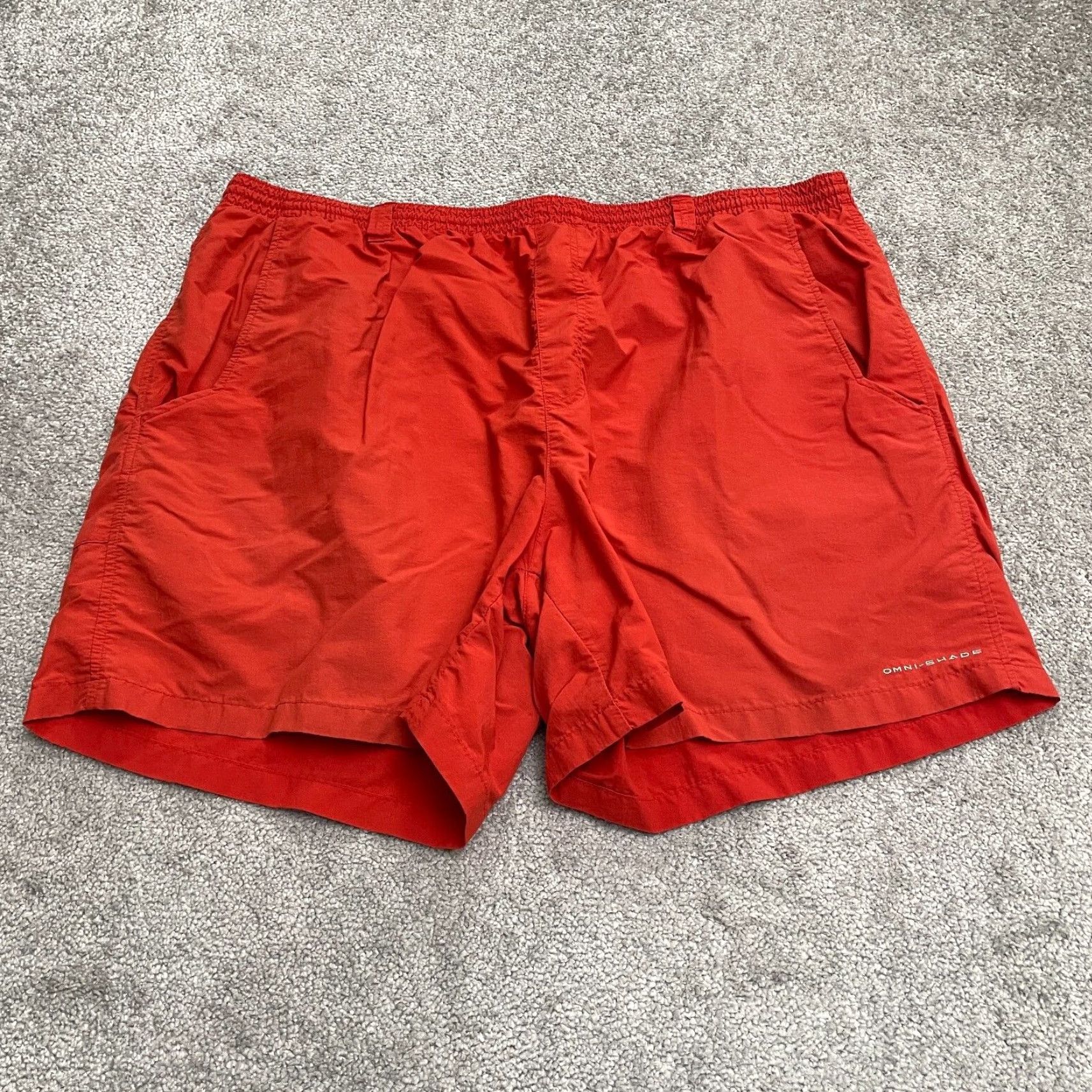 Vintage Columbia Shorts Mens XXL Red Water Trunks Elastic Waist Swim PFG Omni Shade Size US 39 - 2 Thumbnail