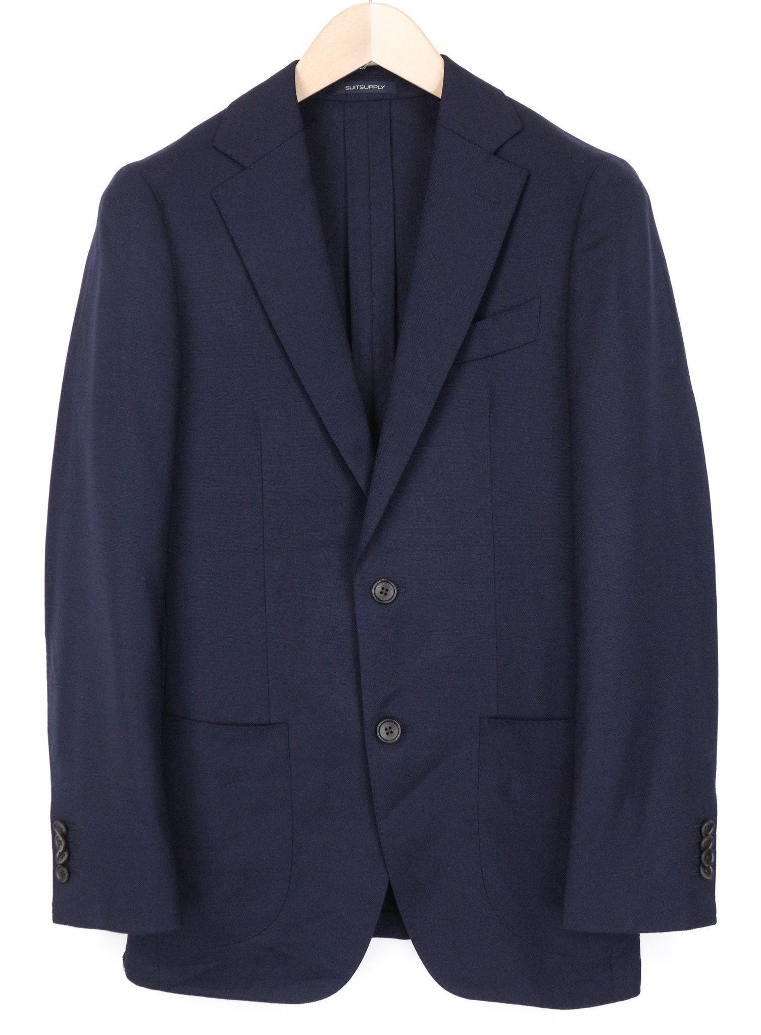 Suitsupply HAVANA PATCH UK34R Blue Slim Wool Suit 74639 Size 34R - 4 Thumbnail