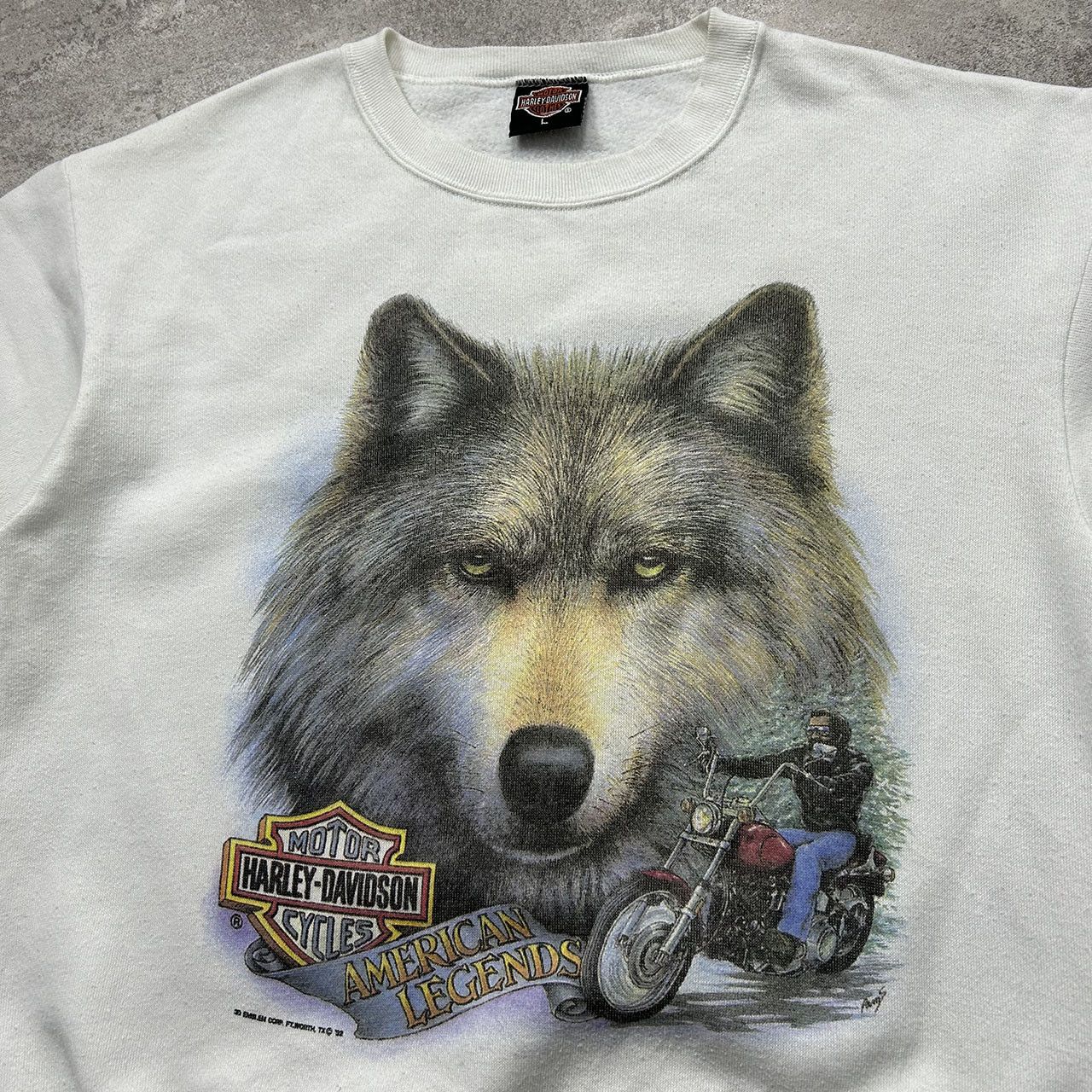 Harley Davidson × Vintage VTG 90s 3D EMBLEM 1992 WOLF SWEATSHIRT SIZE L MADE IN USA Size US L / EU 52-54 / 3 - 3 Thumbnail