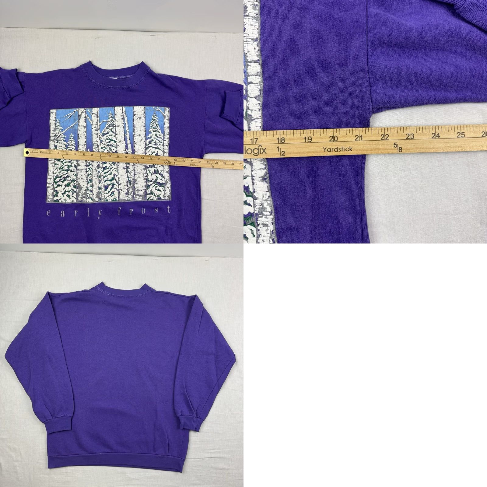 Sunray Sportswear VINTAGE Sun Sportswear Sweatshirt Adult Large Seasons Forest Nature Outdoor Purple 90s Mens Size US L / EU 52-54 / 3 - 8 Thumbnail