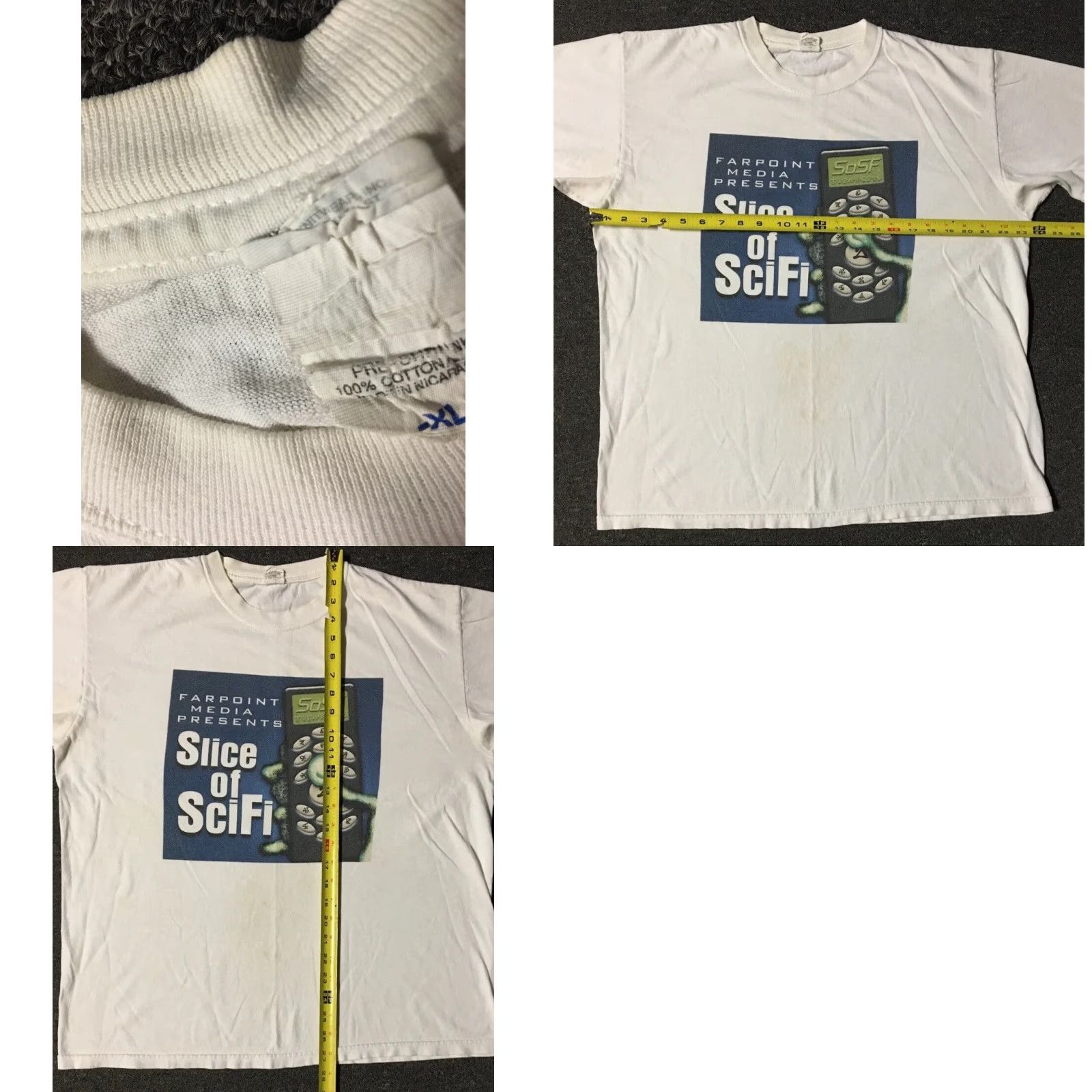 Vintage VINTAGE Slice Of SciFi Faded Shirt L White 100% Cotton Graphic Tee The Hundreds TV Movie Fantasy Horror Grunge Y2K 80s 90s USA Mens Size US L / EU 52-54 / 3 - 9 Thumbnail