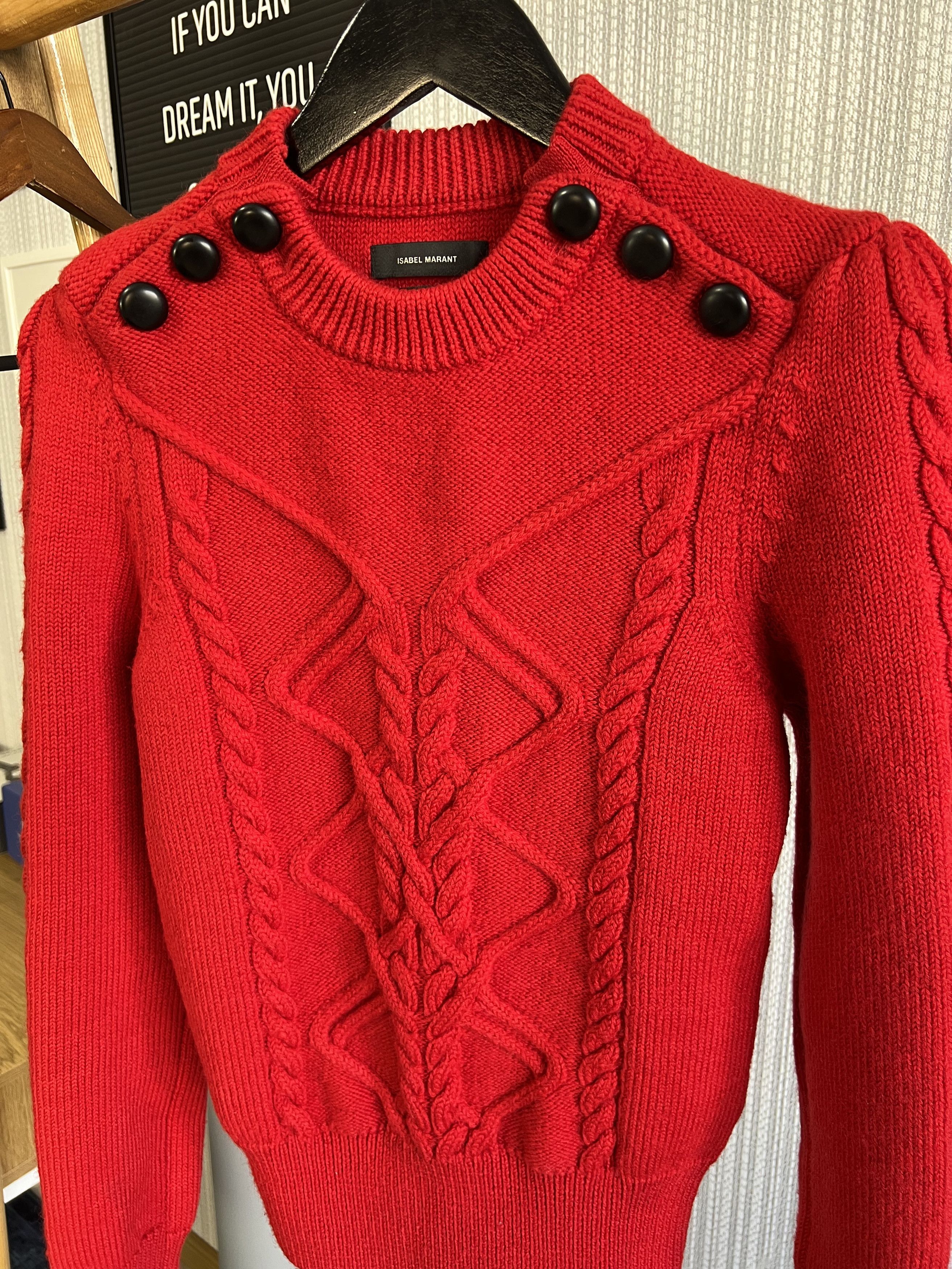 Isabel Marant ISABEL MARANT Dustin Buttoned Cabled-Wool Sweater Size XS / US 0-2 / IT 36-38 - 2 Thumbnail
