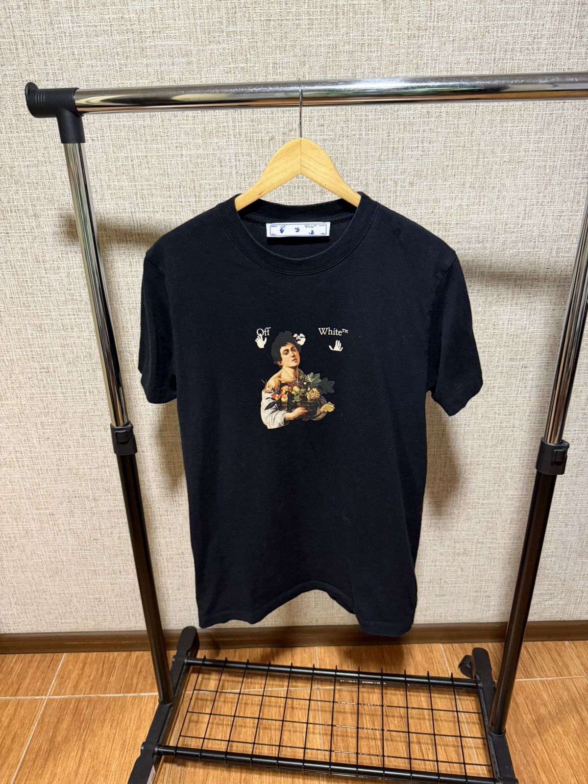 Off-White OFF WHITE CARAVAGGIO BOY BLACK T-SHIRT Size US M / EU 48-50 / 2 - 2 Thumbnail