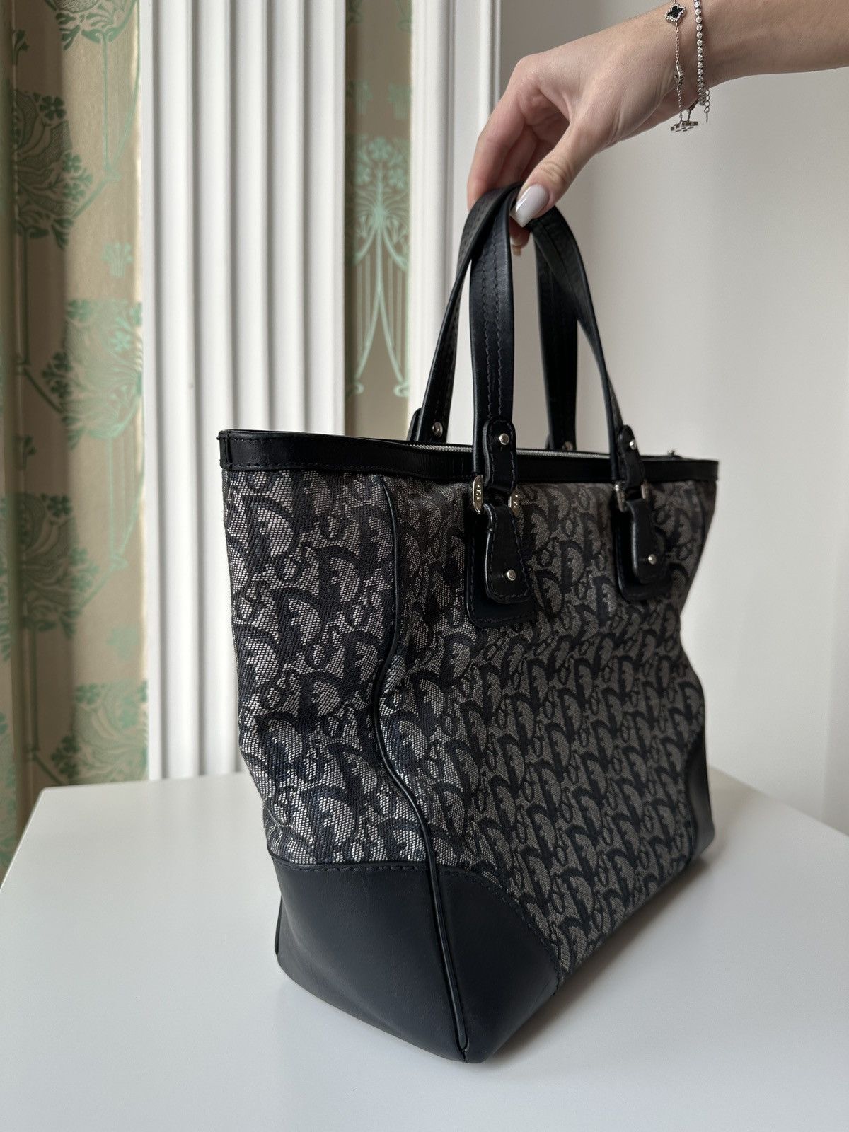 Christian Dior Monsieur DIOR Monogram Navy Diorissimo Canvas Medium Tote Bag Size ONE SIZE - 7 Thumbnail
