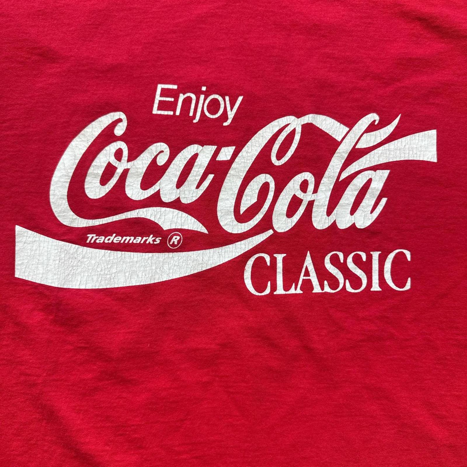 Fruit Of The Loom Single Stitch 1980s Coca-Cola Classic T-Shirt Size US L / EU 52-54 / 3 - 3 Thumbnail