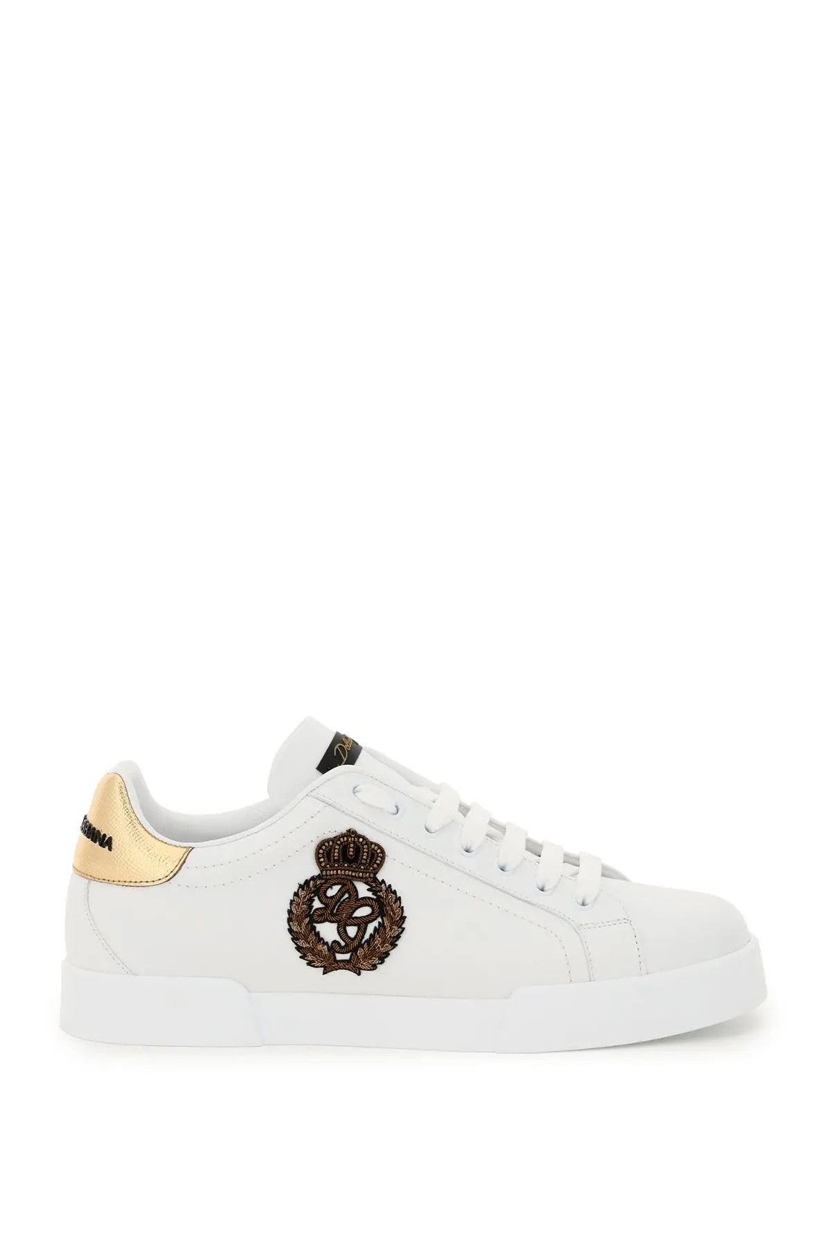 image of Dolce Gabbana O1S22I1N0124 Portofino Sneakers In White Gold, Men's (Size 9)