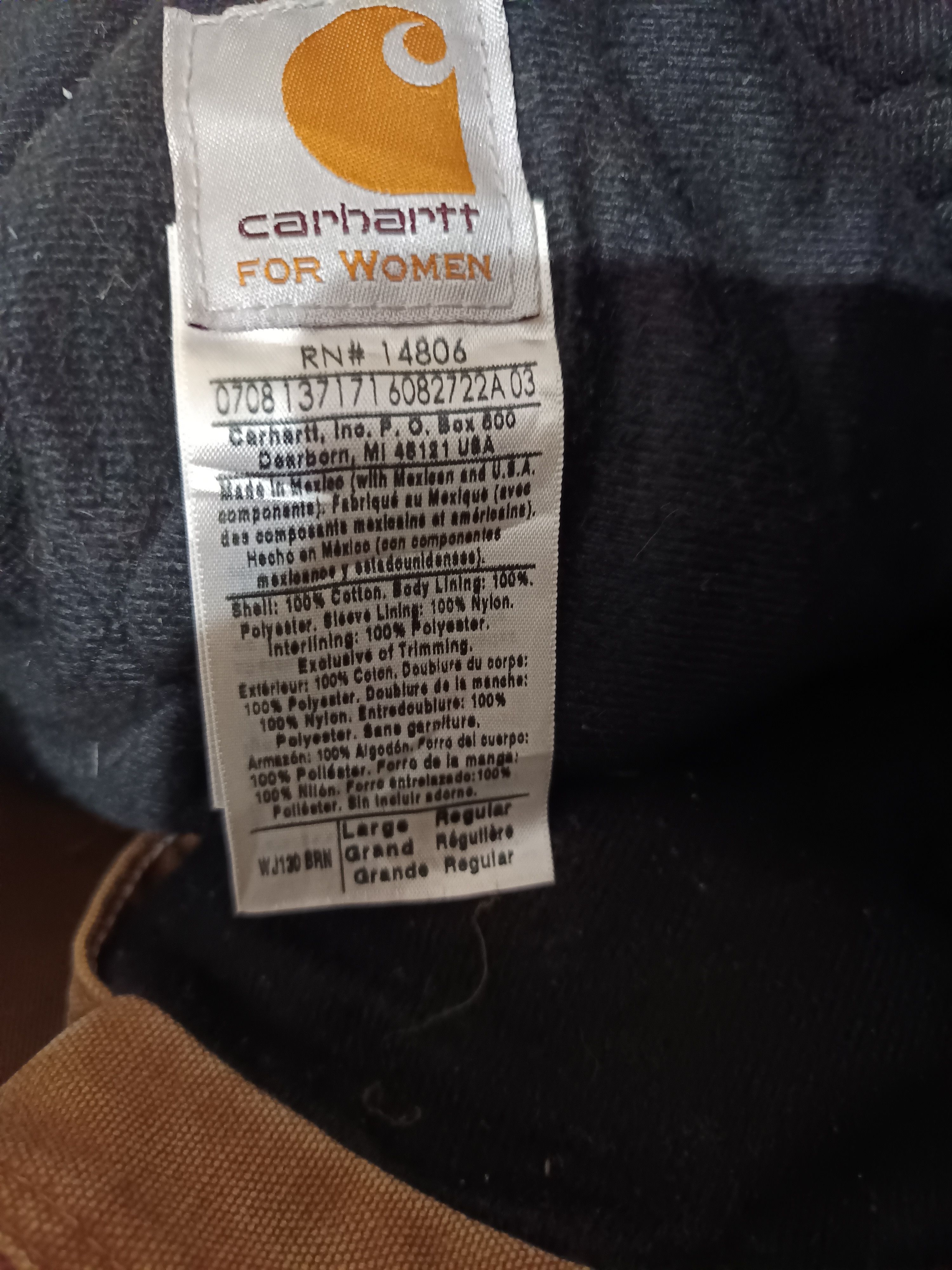 Carhartt × Vintage Vintage Carhartt hooded jacket - Carhartt jacket WJ130 BRN Size L / US 10 / IT 46 - 8 Thumbnail