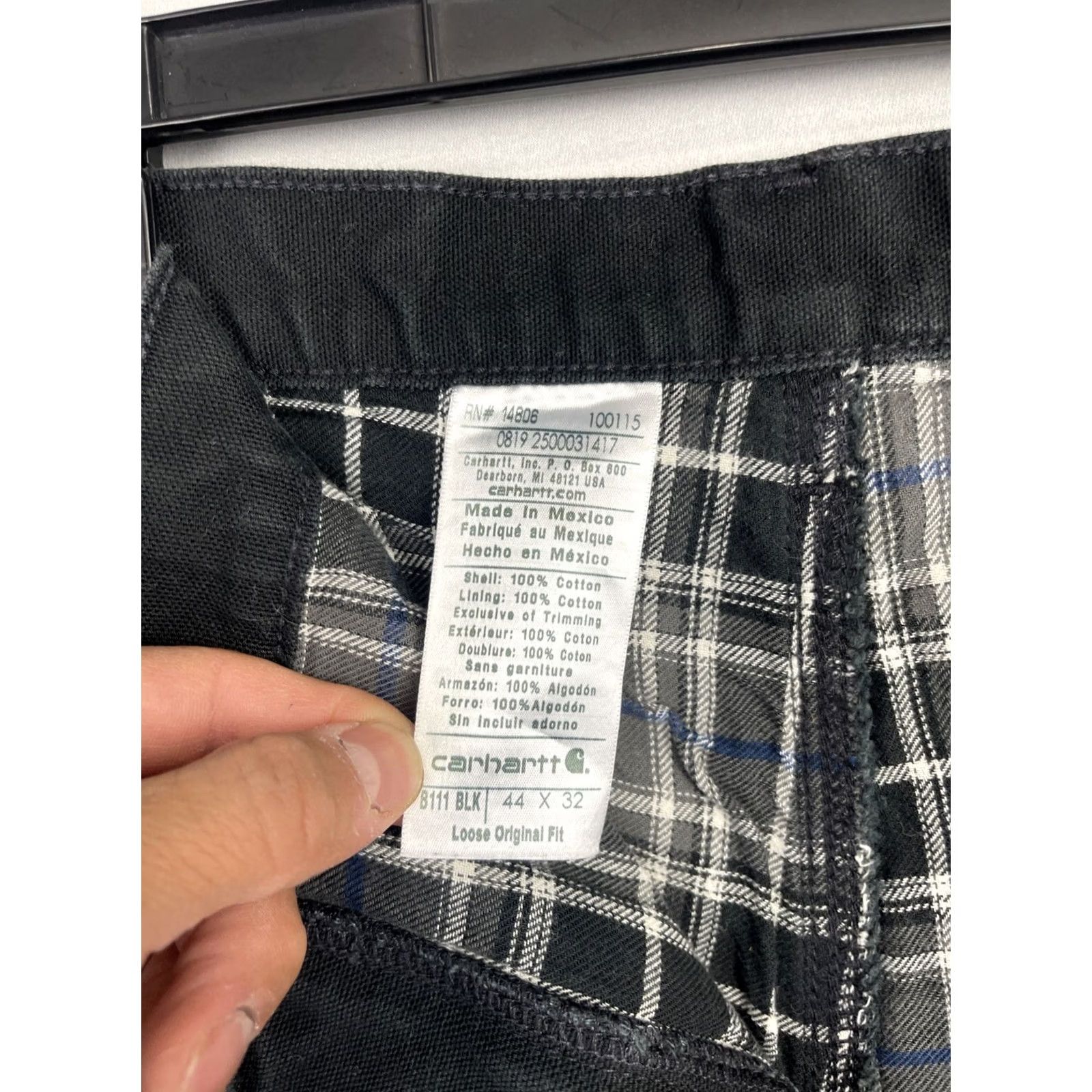 Carhartt Carhartt Pants Mens 44x32 Black Flannel Lined Carpenter Loose B111 Pant Mens Regular Carhartt Canvas 5-Pocket Zipper Button Casual Workwear Size US 44 / EU 60 - 3 Thumbnail