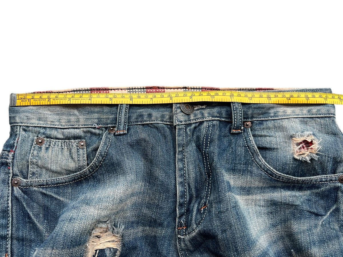 Japanese Brand Japan Distressed Patchwork Mudwash Denim Jeans 33x28 Size US 33 - 12 Thumbnail
