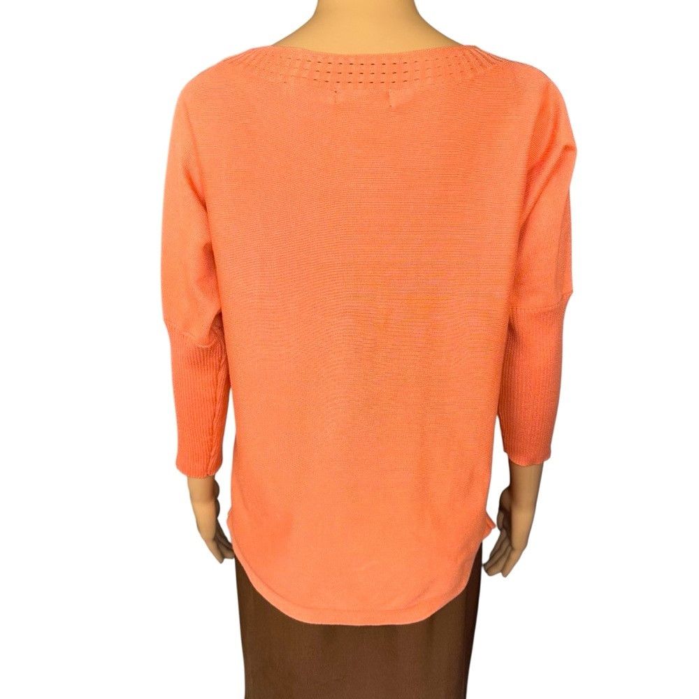 Other NWT New Cable & Gauge Orange 3/4 Button Sleeve Sweater Size Size S / US 4 / IT 40 - 2 Thumbnail