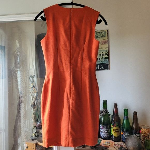 Vintage Tuan Le Duc Gamma Vintage wool orange mini dress size 1 Size XS / US 0-2 / IT 36-38 - 5 Thumbnail