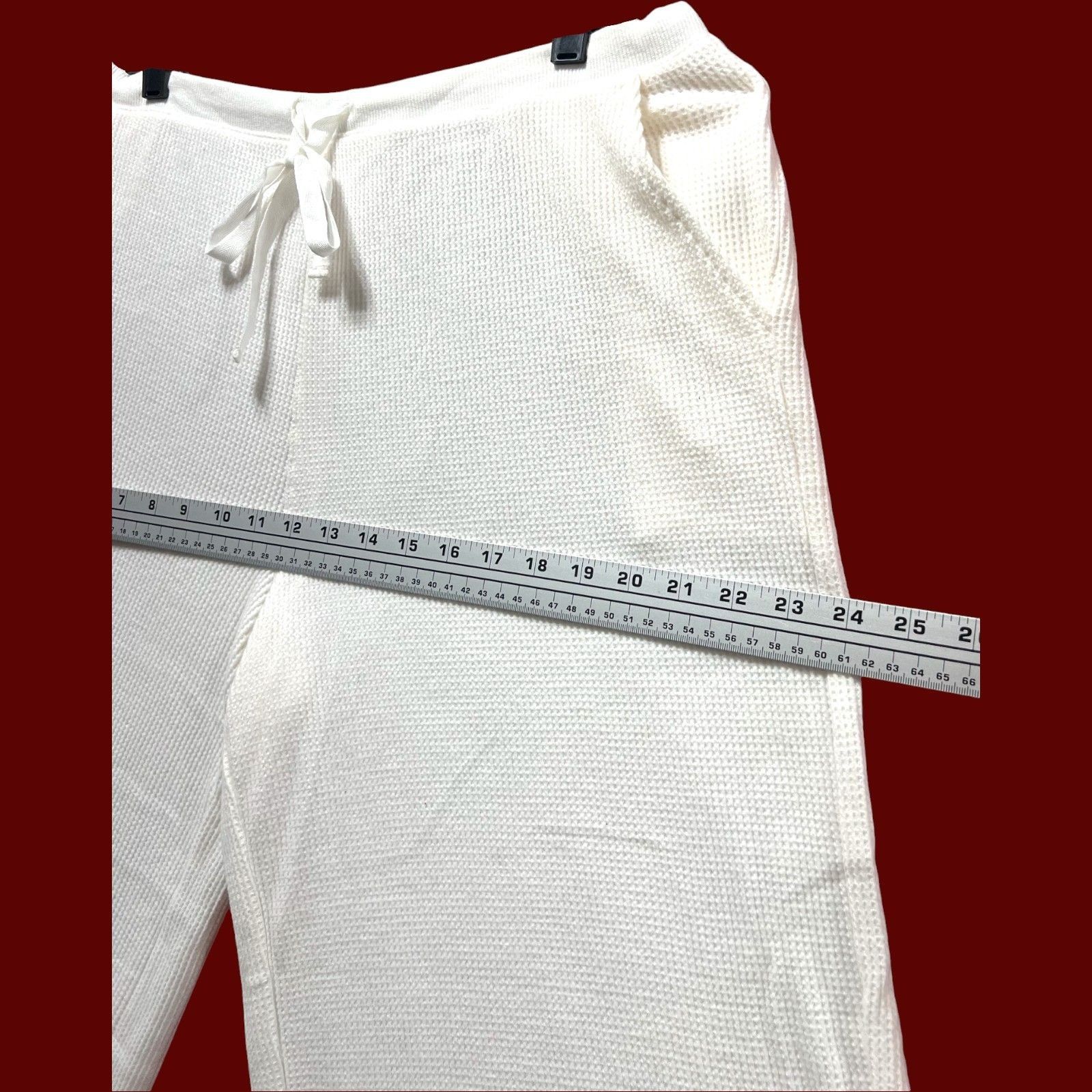 Other Stars Above - Women's Heavy Waffle Pants - White - Large Size 36" / US 14 / IT 50 - 4 Thumbnail
