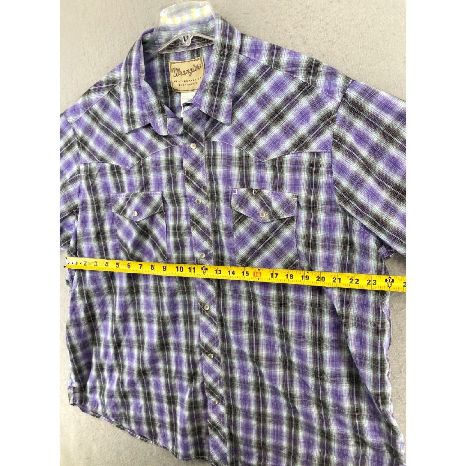 Wrangler Wrangler Mens Shirt 2XL Purple Plaid Pearl Snap Western Cowboy Shirt Mens 2XL Purple Plaid Wrangler Western Shirt Size US XXL / EU 58 / 5 - 2 Thumbnail