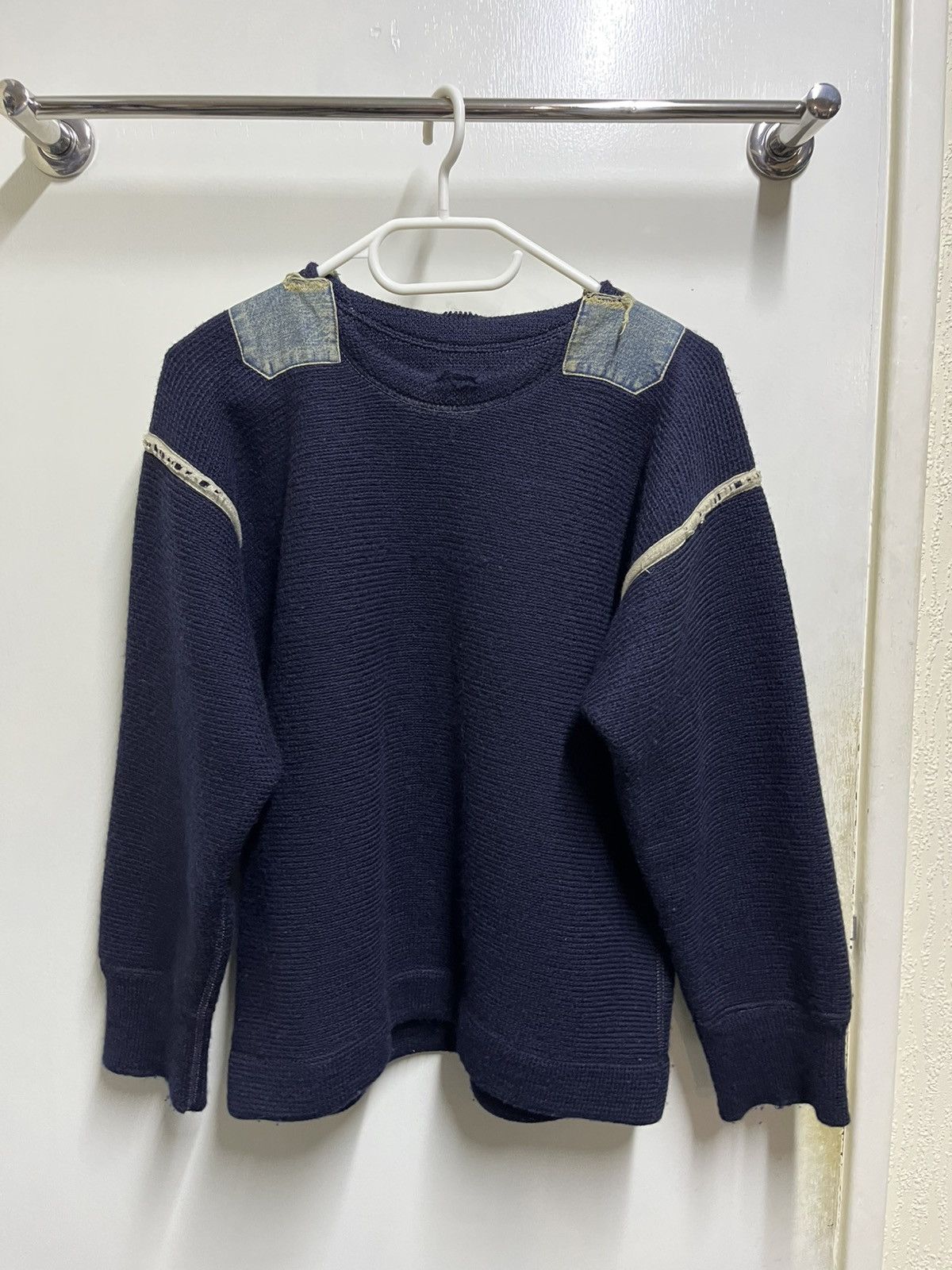 Maison Margiela Maison Margiela Leather Patch Sweater Size US S / EU 44-46 / 1 - 3 Thumbnail