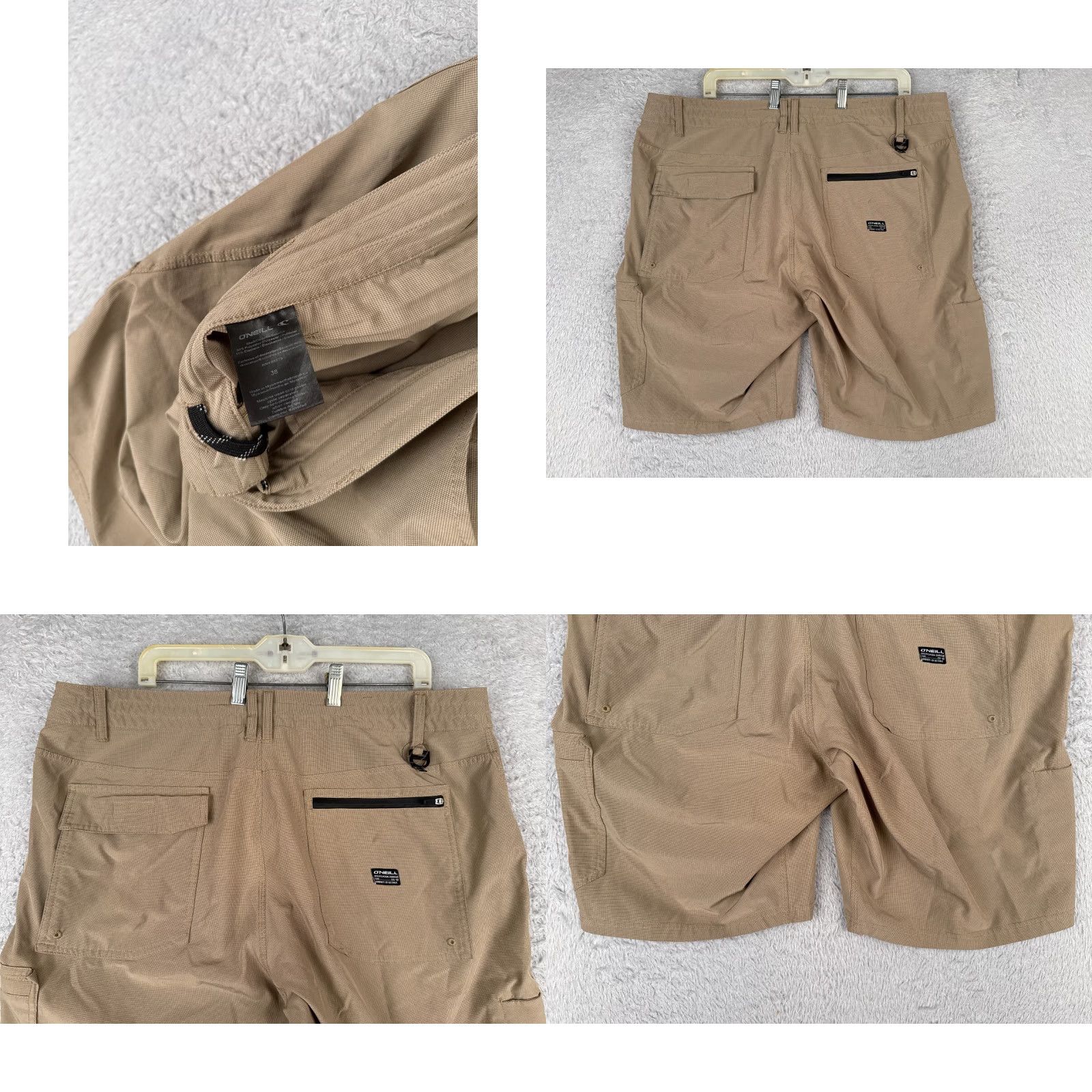 O'Neill ONeill Shorts Men 38 Beige Cargo Regular Fit Polyester Cotton Blend 38x9 Casual Beach Spring Summer 2000s Mens Size US 38 / EU 54 - 8 Thumbnail
