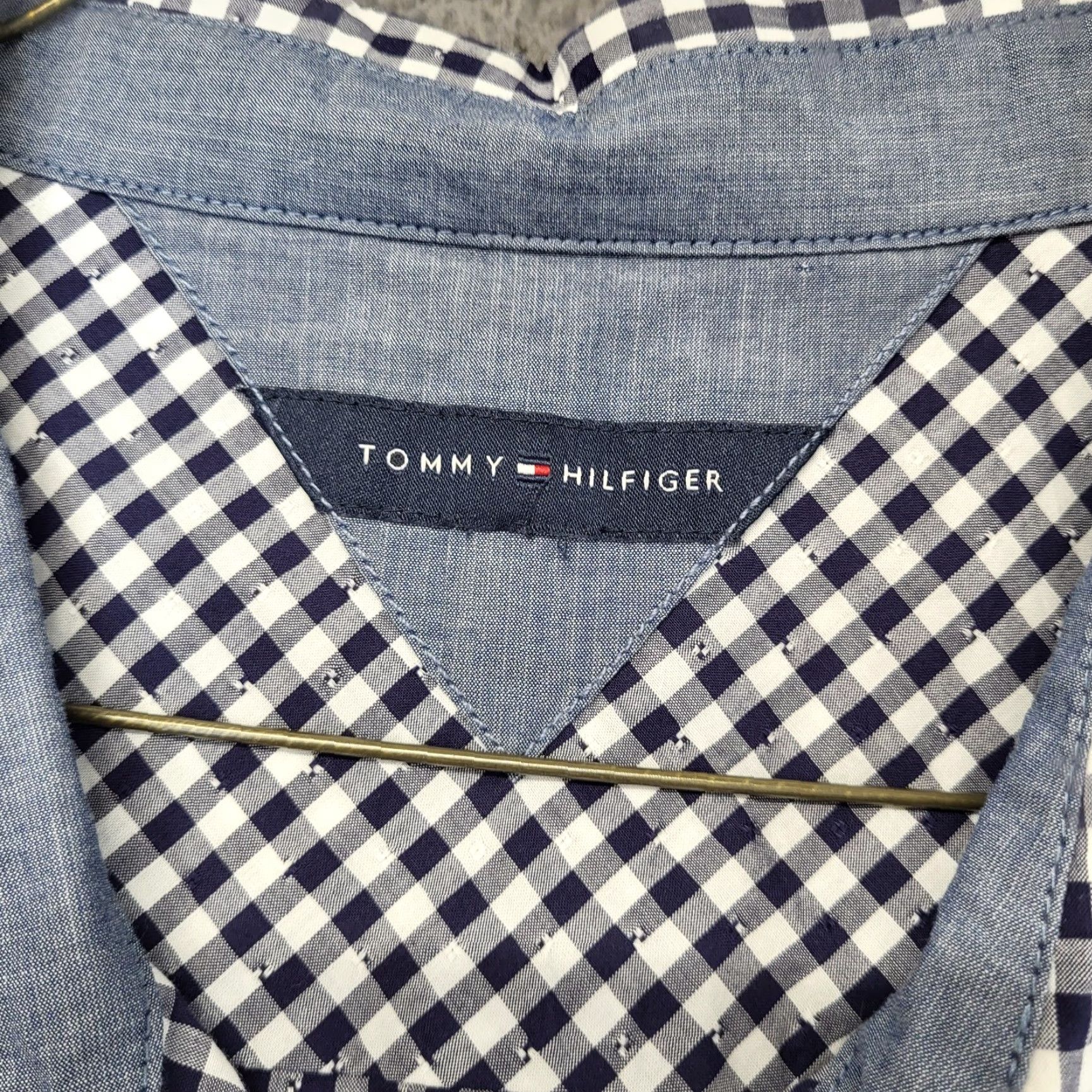 Tommy Hilfiger Tommy Hilfiger Shirt Women's Size XL Gingham Check Button Down Long Sleeve Blue Size XL / US 12-14 / IT 48-50 - 3 Thumbnail