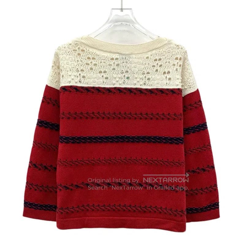 Chanel Chanel Colour-blocked striped jacquard cashmere round-neck Size XXS / US 00 / IT 34 - 2 Thumbnail
