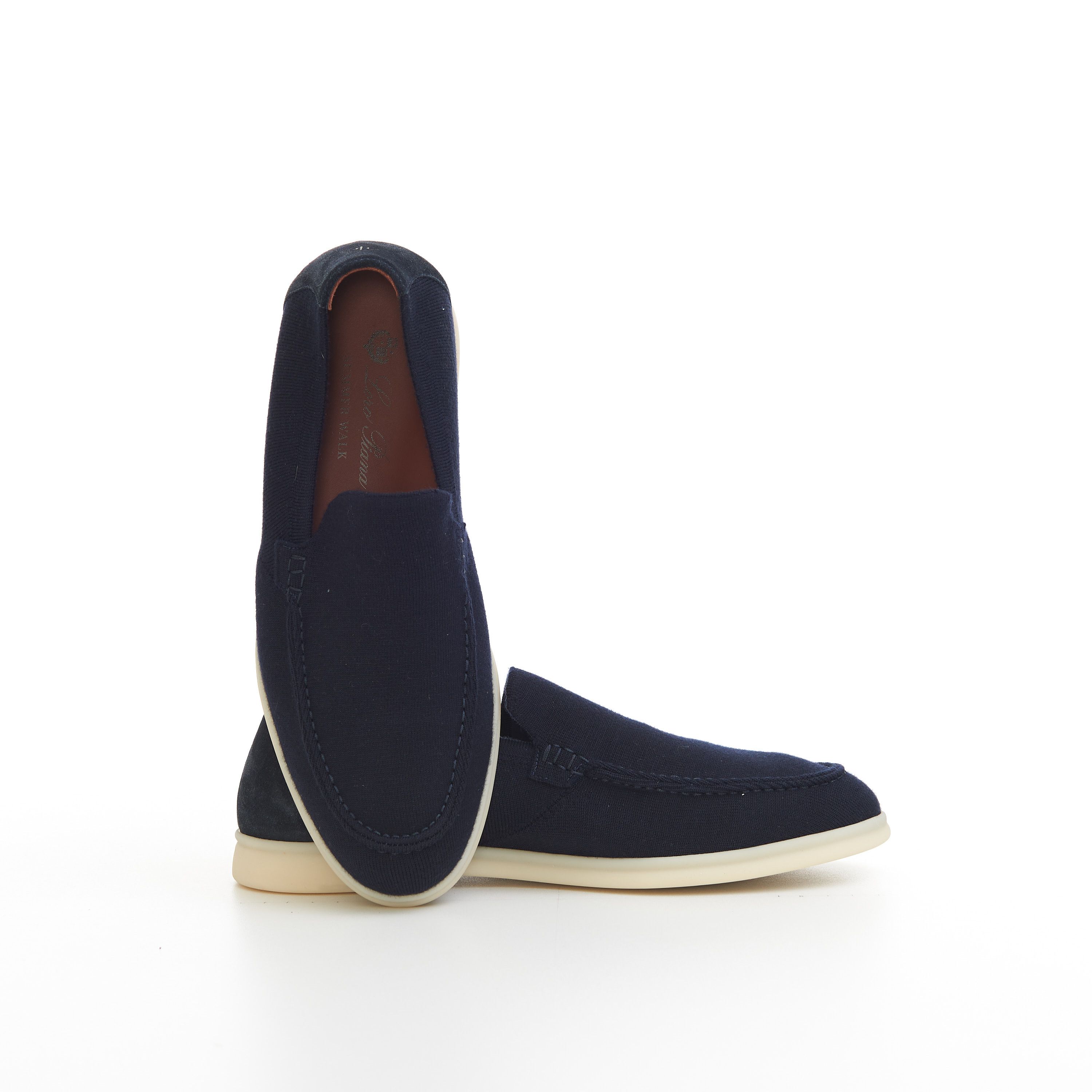 Loro Piana Summer Knitted Walk In Navy Blue Wish Wool Size US 7 / EU 40 - 11 Thumbnail