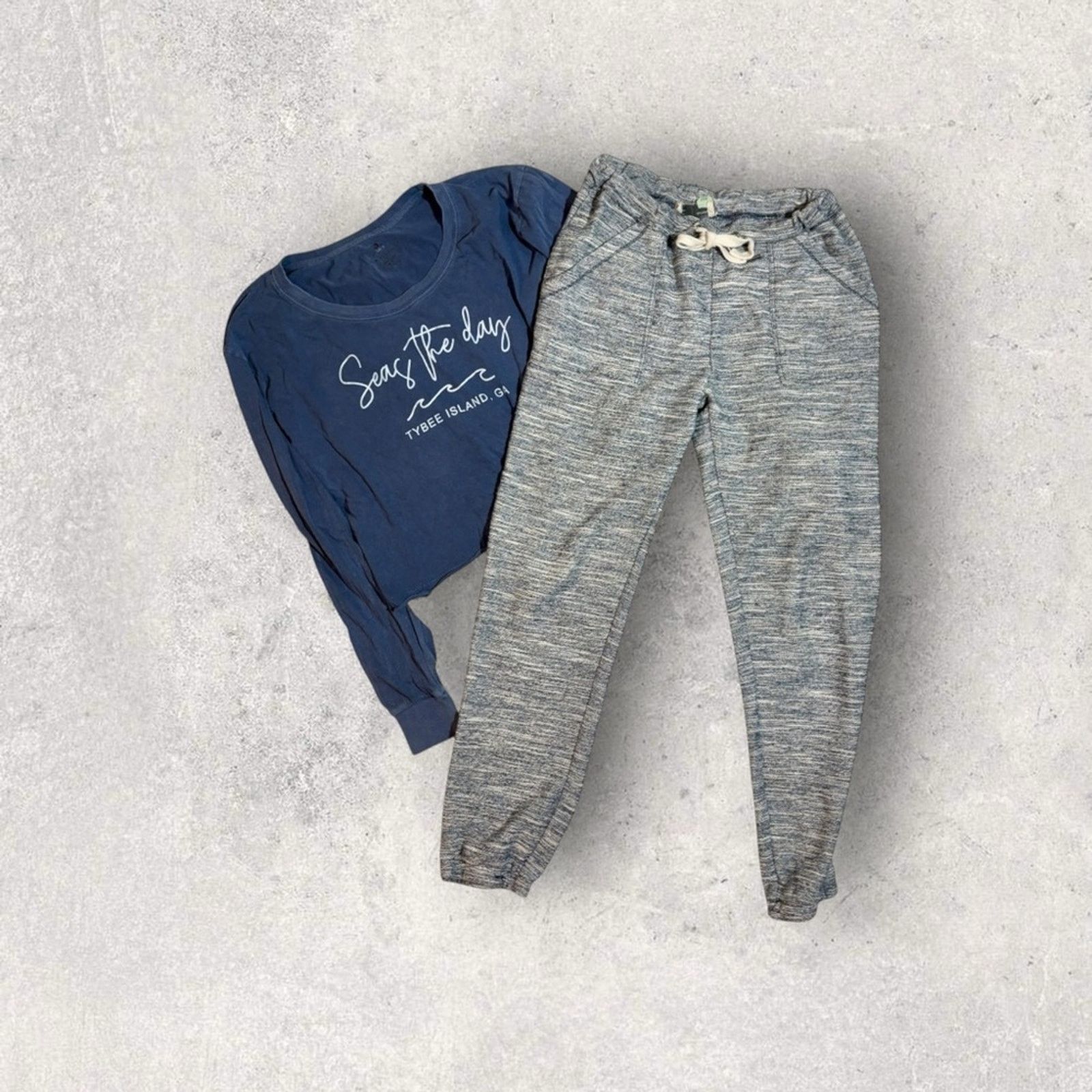 Anthropologie Heather Blue Joggers Set Size 26" / US 2 / IT 38 - 2 Thumbnail