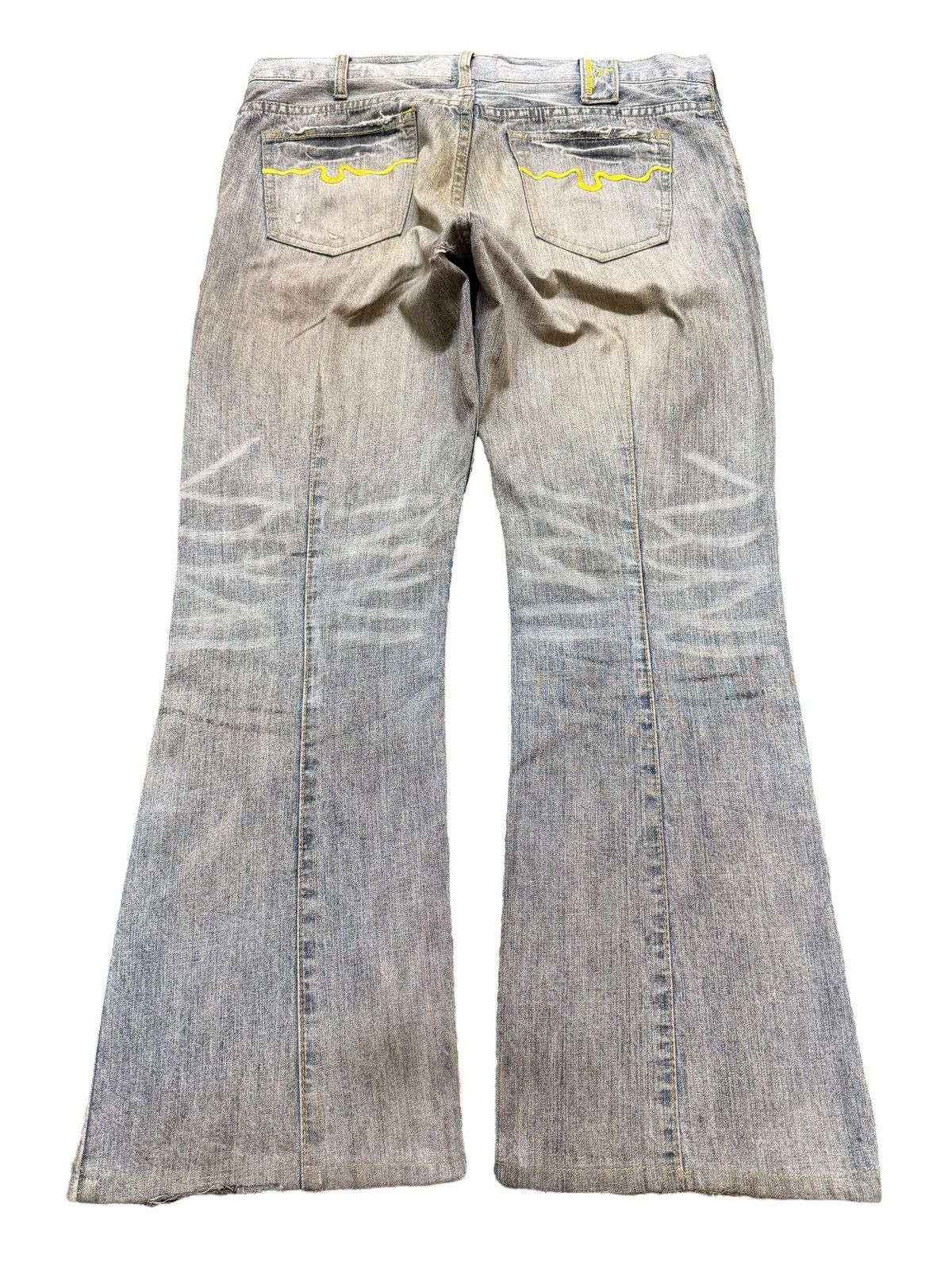 Hysteric Glamour Vintage Japanese Mud Dirty Wash Distress Wide Leg Baggy Size US 34 / EU 50 - 2 Thumbnail