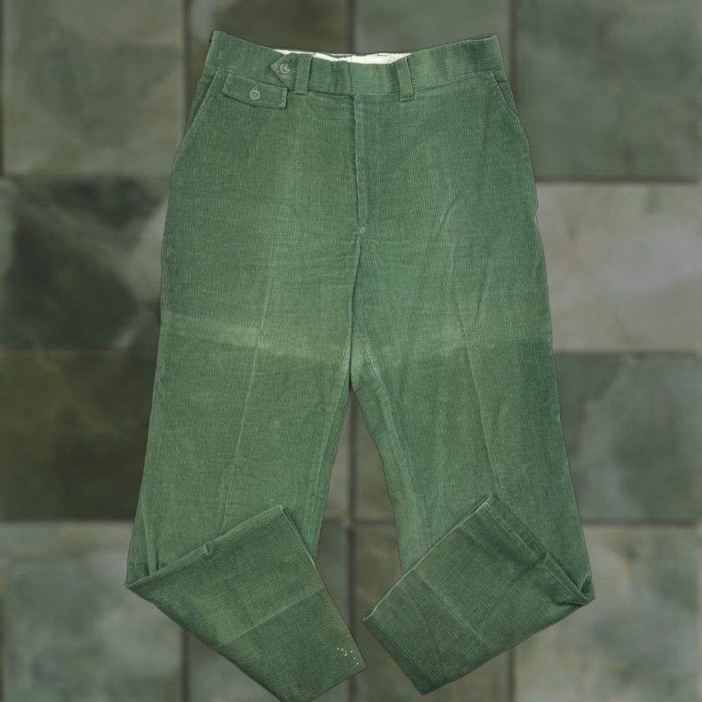 Vintage VINTAGE 1970s Lions Den Corduroy Dress Pants Men Adult 32x28 Green 70s USA Size US 32 / EU 48 - 1 Thumbnail
