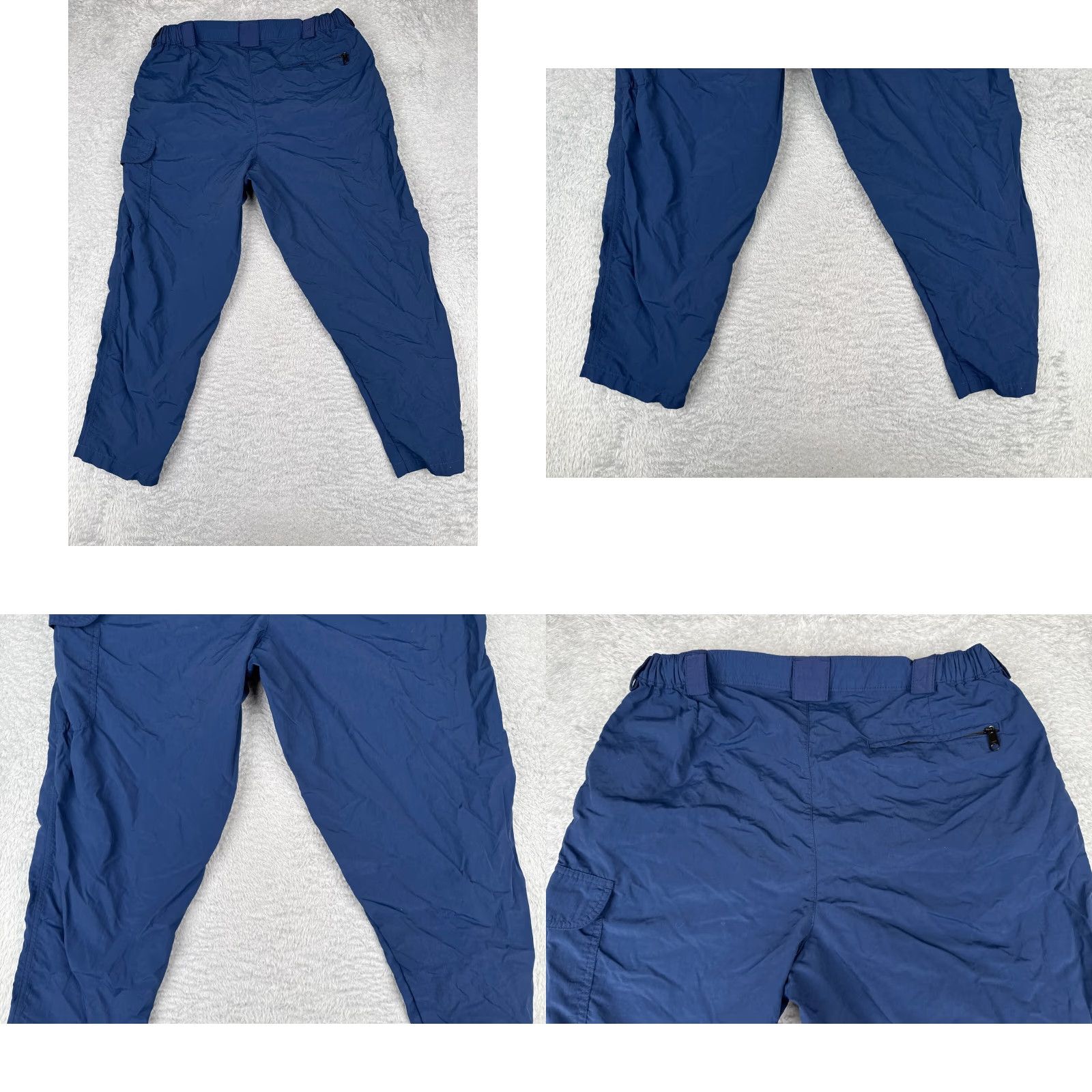 Vintage Travelsmith Pants Men Large Blue Pleated Cargo Zipper Pockets Hike Camp 36x26 Size US 33 - 9 Thumbnail