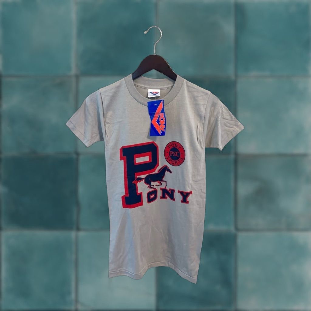 PONY VINTAGE PONY T-SHIRT Mens Small Gray 90s Made in USA Deadstock NWT Size US S / EU 44-46 / 1 - 1 Thumbnail