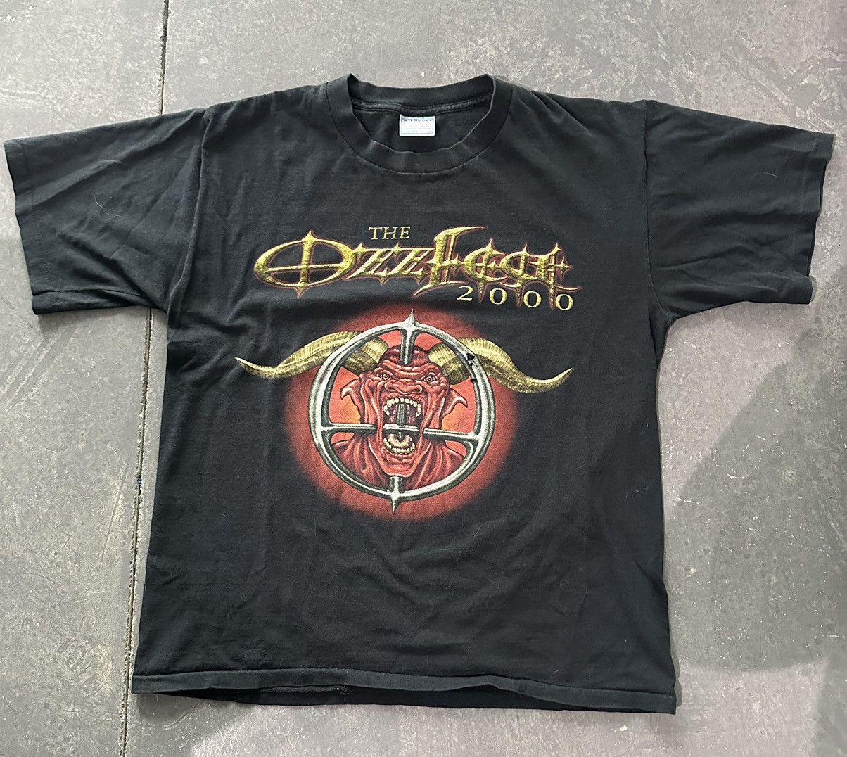 image of Ozzy Osbourne Concert Tee x Vintage Ozzfest T-Shirt in Black, Men's (Size Large)