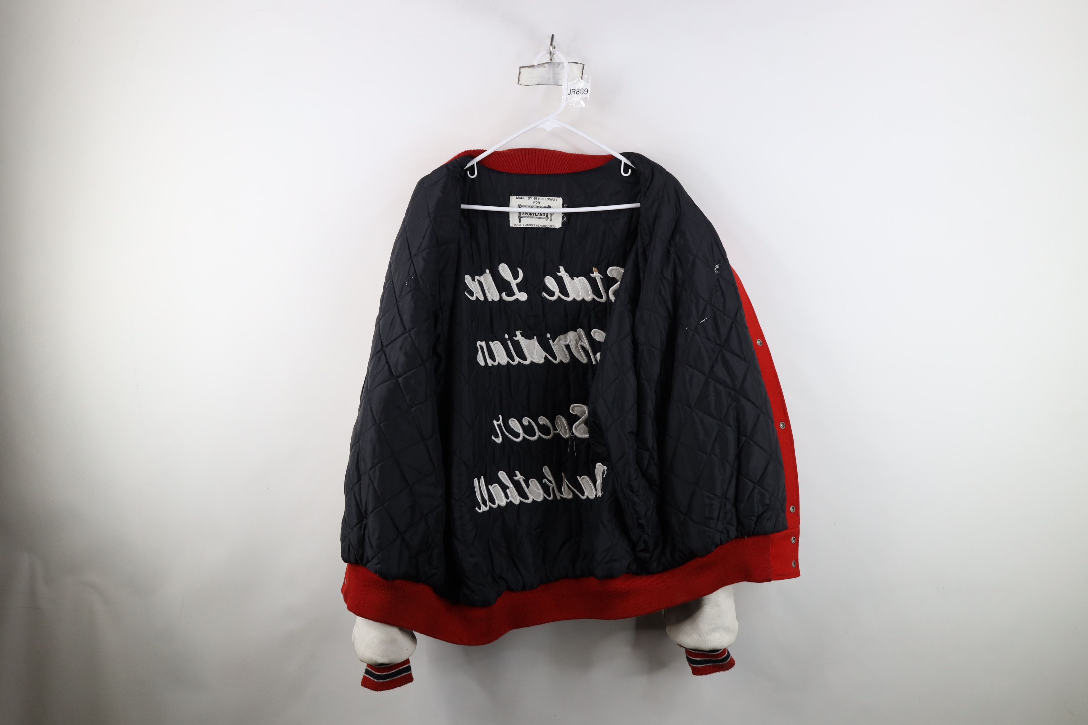 Vintage Vintage 90s Streetwear Long Varsity Letterman Jacket Red USA Size US XL / EU 56 / 4 - 11 Thumbnail