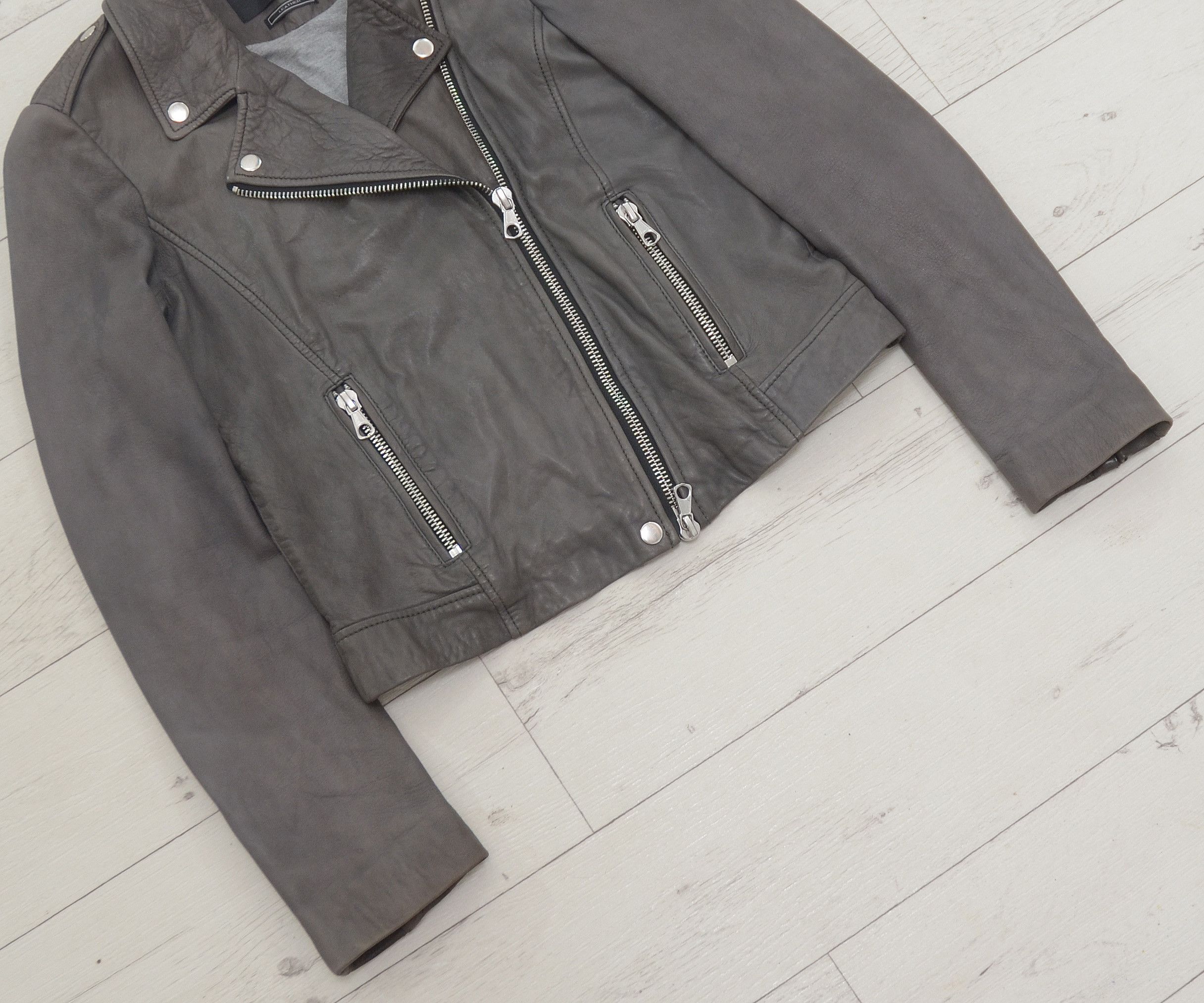 Other Womens Set Urban Deluxe OUI Leather Biker Moto Jacket Gray Size M / US 6-8 / IT 42-44 - 4 Thumbnail