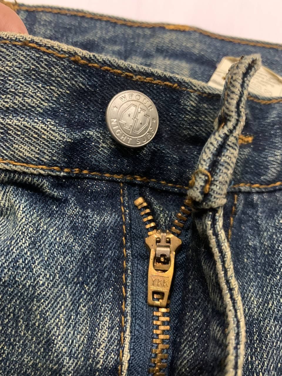 Japanese Brand Vintage 2000s WFour Japan Printed Face Jeans Size US 30 / EU 46 - 4 Thumbnail