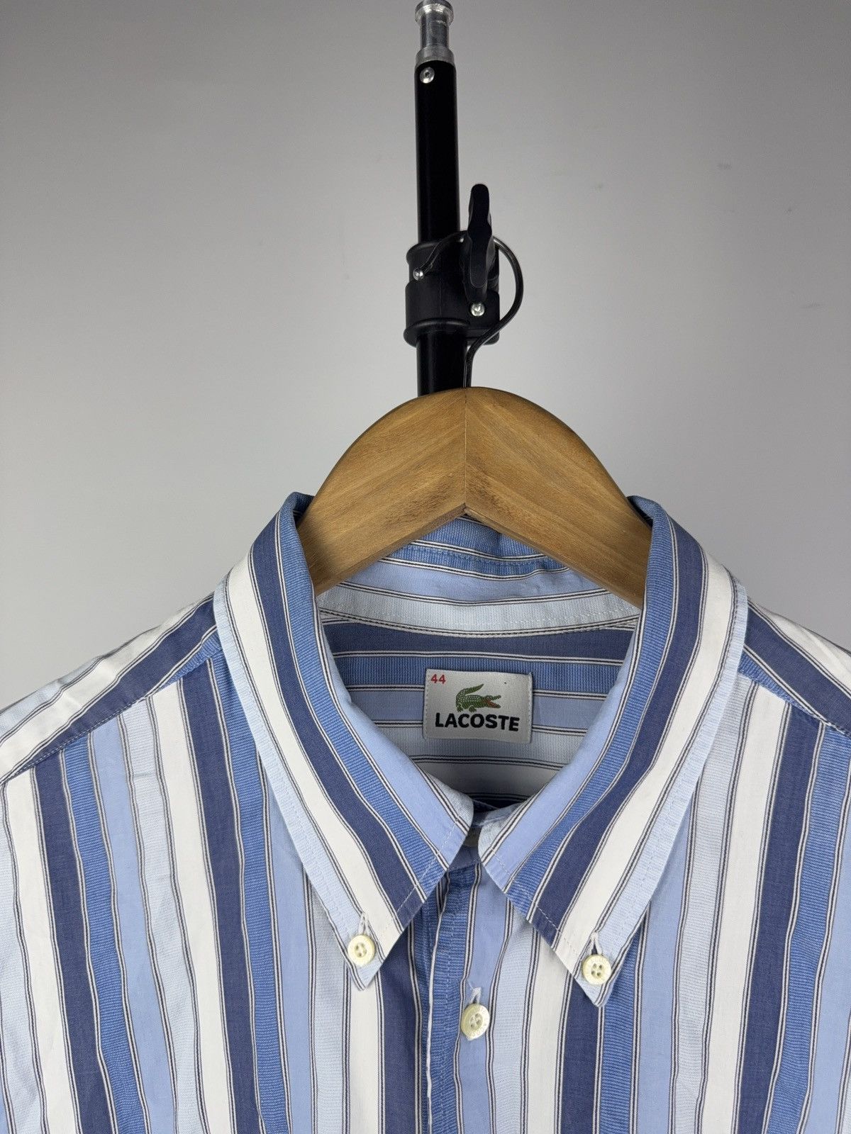 Lacoste Vntg 90s Retro striped Lacoste Old Money Style Short Shirt Size US L / EU 52-54 / 3 - 3 Thumbnail