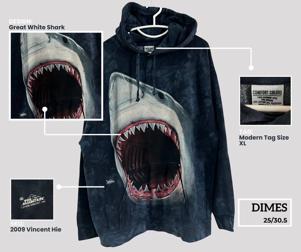 The Mountain THE MOUNTAIN HOODIE 2009 GREAT WHITE SHARK RARE Size US XL / EU 56 / 4 - 1 Thumbnail