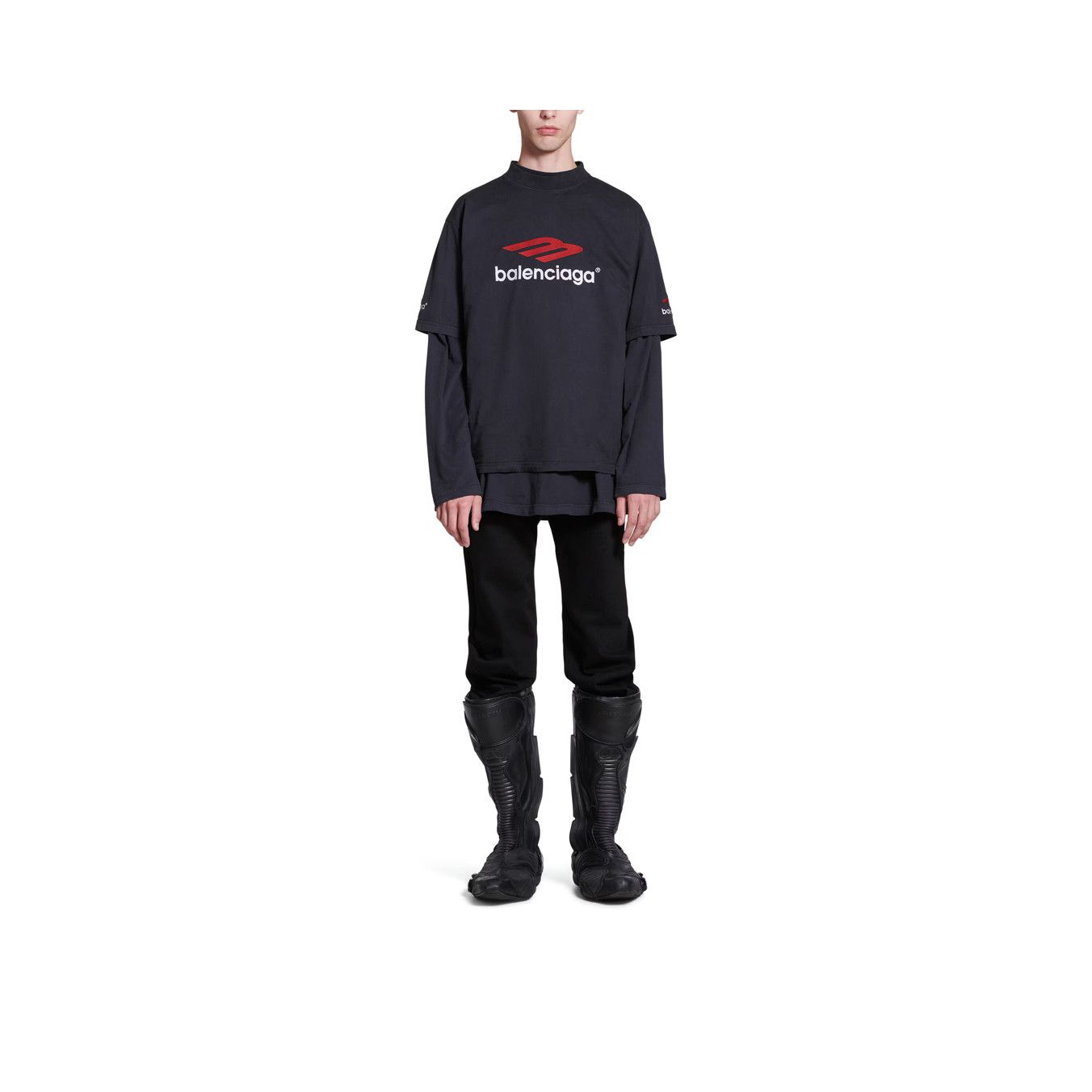 Balenciaga Balenciaga Archive Multi Logo Longsleeve Tee Shirt