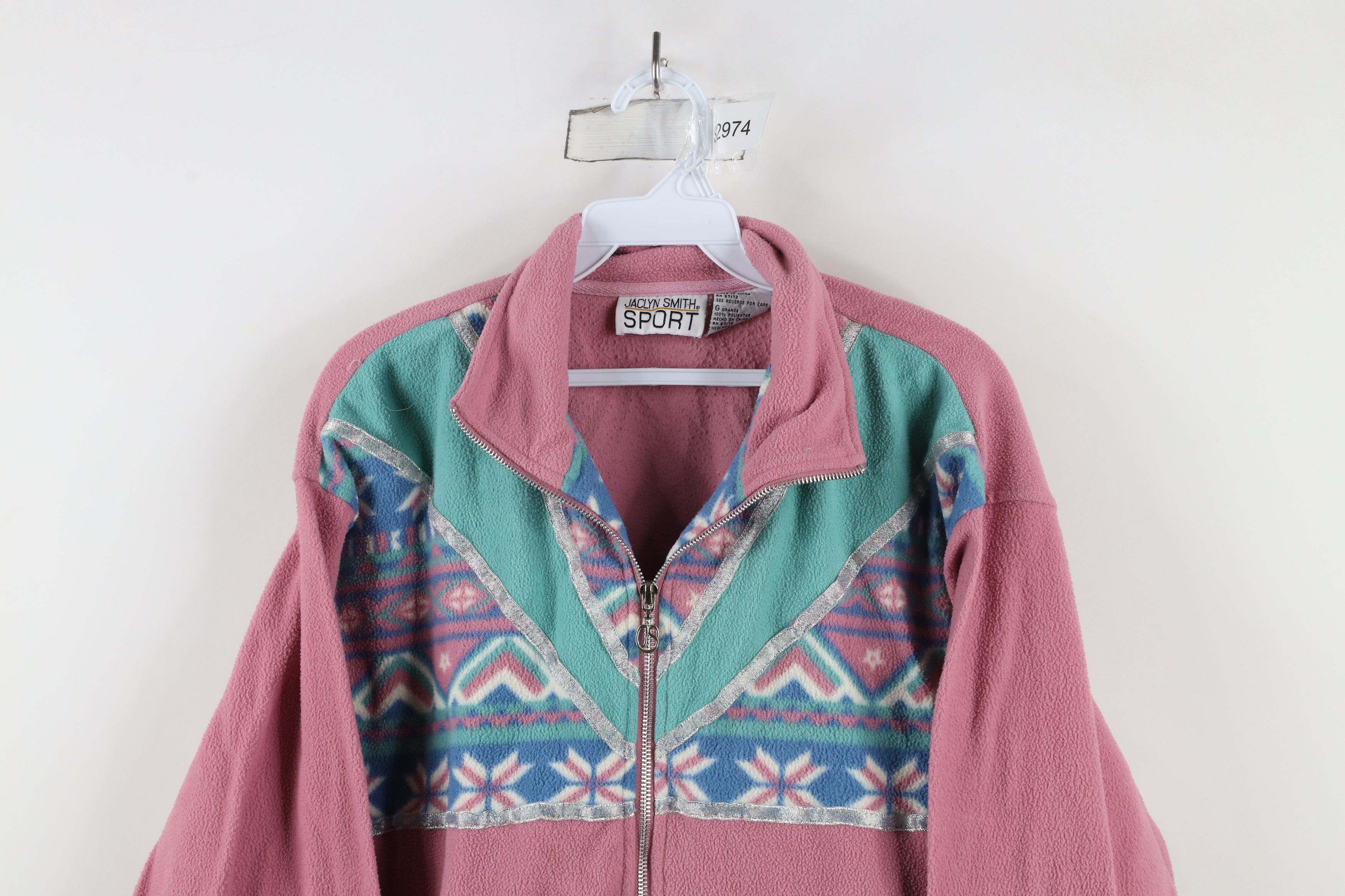 Vintage Vintage 90s Streetwear Southwestern Full Zip Fleece Jacket Size L / US 10 / IT 46 - 2 Thumbnail