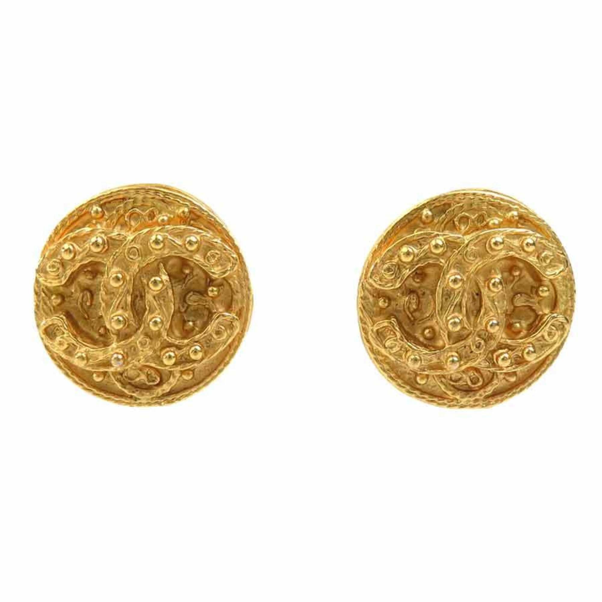 Chanel CHANEL Coco Mark Metal Gold Earrings for Women e61164i Size ONE SIZE - 1 Thumbnail