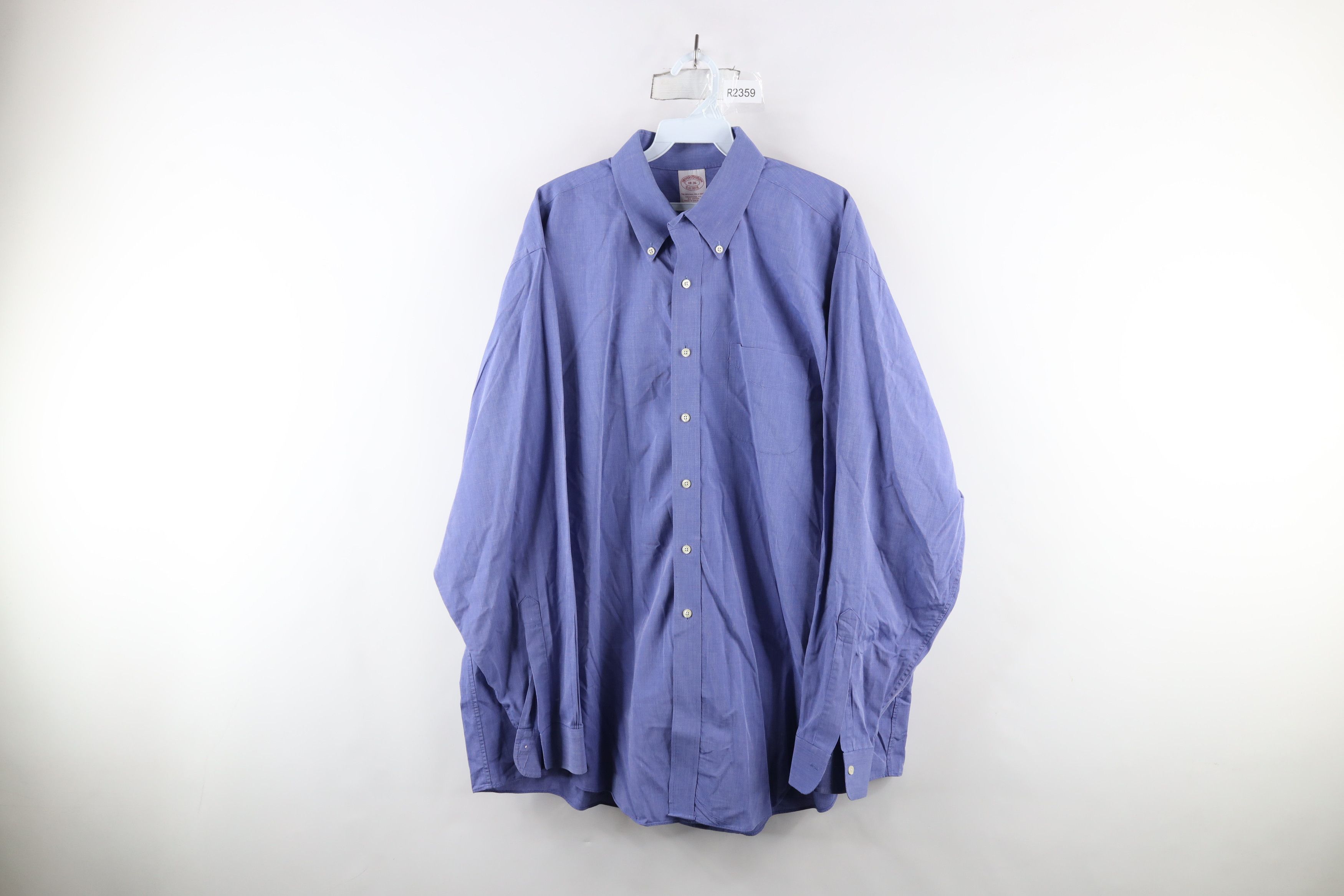 Brooks Brothers × Vintage Vintage 90s Brooks Brothers Cotton Button Down Shirt Blue Size US M / EU 48-50 / 2 - 1 Thumbnail
