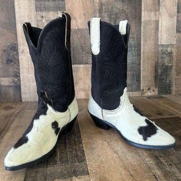 Dan Post Code West By Dan Post Hair On Hide Cowboy Boots Womens 8.5 M Size US 8.5 / IT 38.5 - 10 Thumbnail