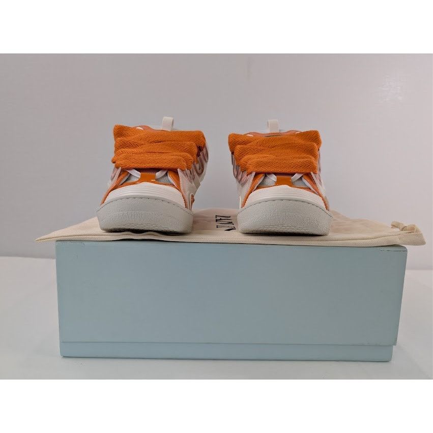 Lanvin o1rshd1 Leather Curb Low-Top Sneaker in Orange / White Size US 9 / EU 42 - 17 Thumbnail