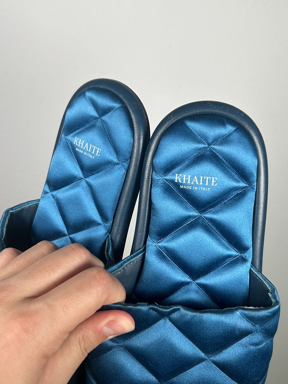 KHAITE Satin Quilted Square Toe Slippers Size US 10 / IT 40 - 5 Thumbnail